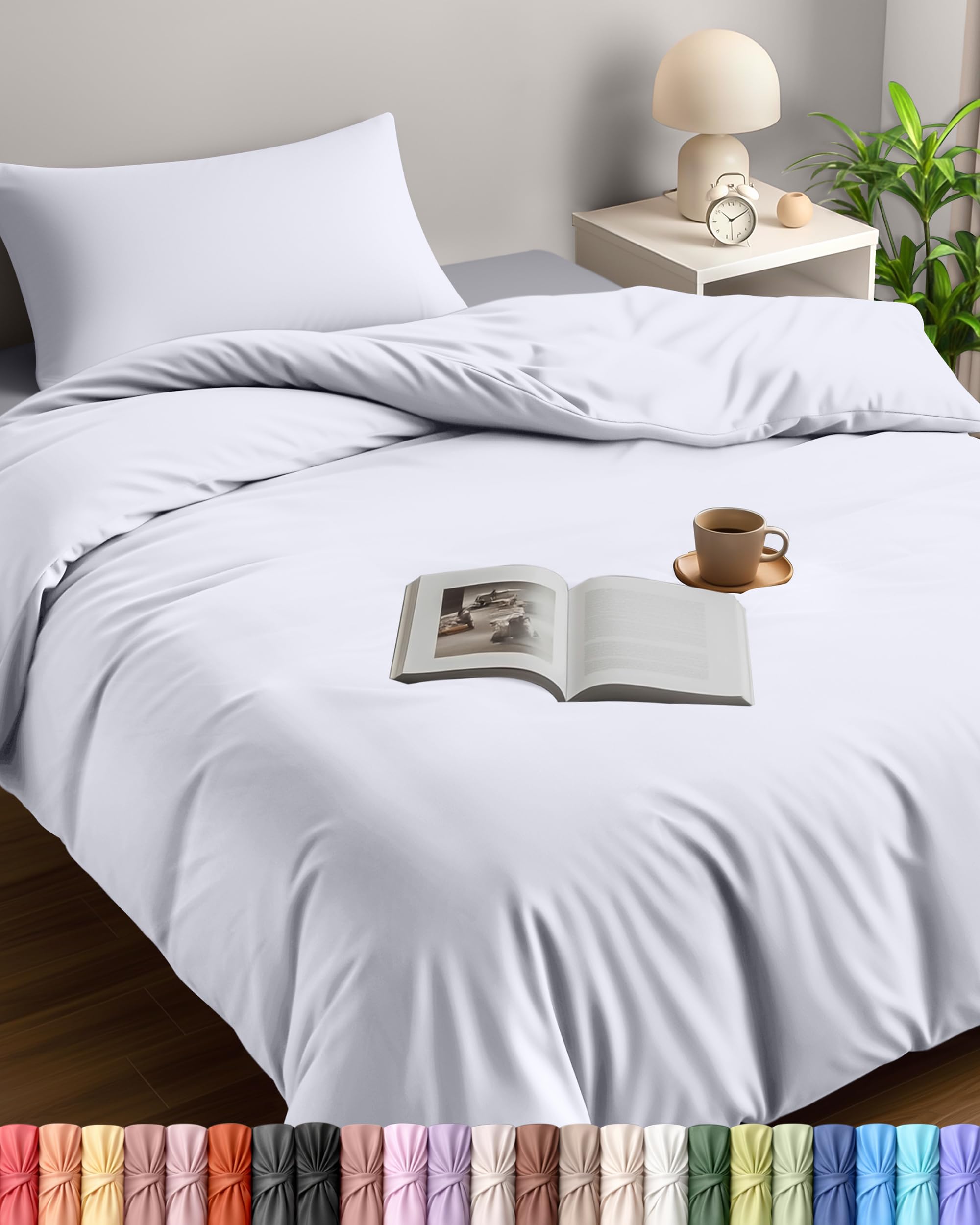 Utopia Bedding Single Duvet Cover Sets - Soft Microfibre Polyester Duvet Cover with Pillow case - Bedding Quilt Cover Set (White)