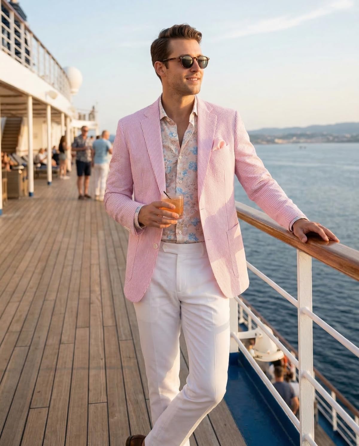 Seersucker Men’s Suits Blazer Separate Slim Fit Suit Jackets for Men Summer Wedding Prom Tuxedo Sports Coat