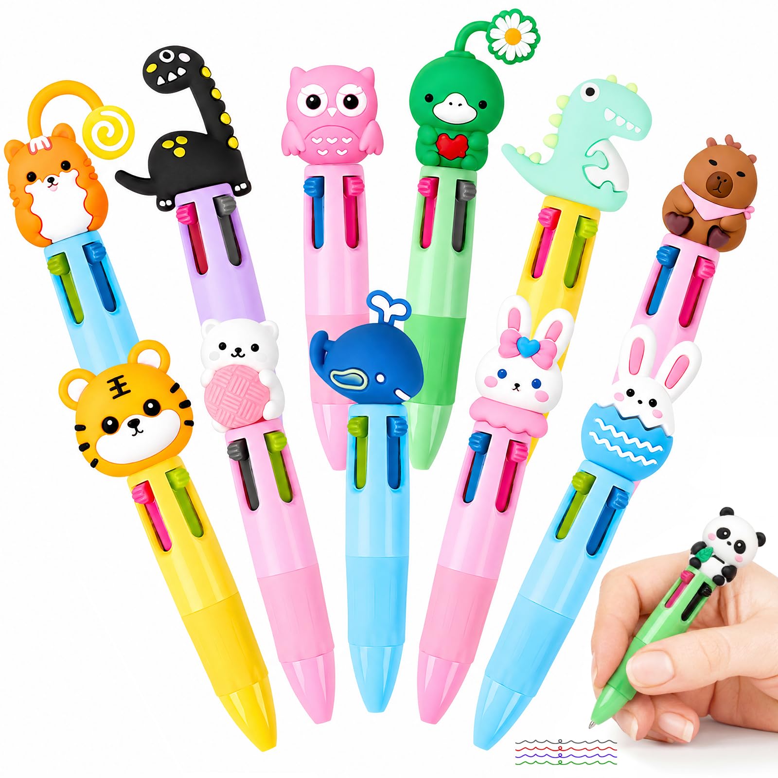 Joollurm 12 Pack Cartoon Animal Pens for Kids Party Bag Fillers
