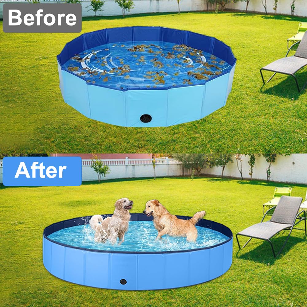 Couverture de Piscine Ronde,Couverture de Piscine pour Chien, Couverture de Piscine avec Cordon, Couvertures De Piscine Pliables, Imperméable à l'eau et à la Poussière, 160 x 30cm