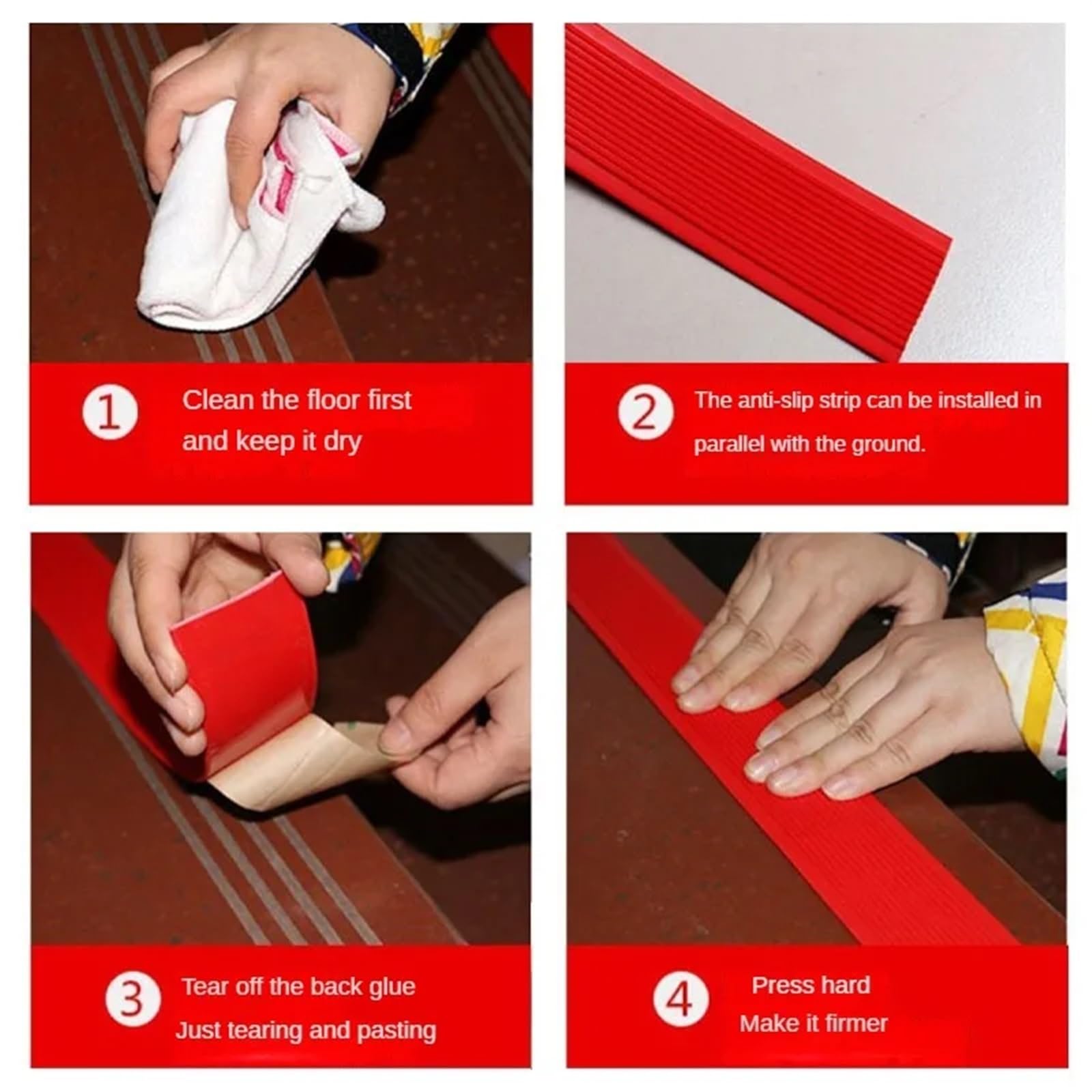Tira antideslizante para peldaños de escalera con parte trasera autoadhesiva, impermeable, color amarillo, para protección del suelo de alfombras, borde de 500 cm de largo para suelos de baño y