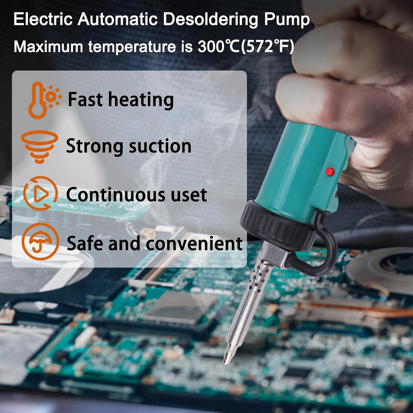 Generic Bomba Desoldadora Completamente Automática, Fuerte Succión para Trabajo Continuo, Fácil de Operar para Técnicos en Electrónica (Enchufe de la UE)