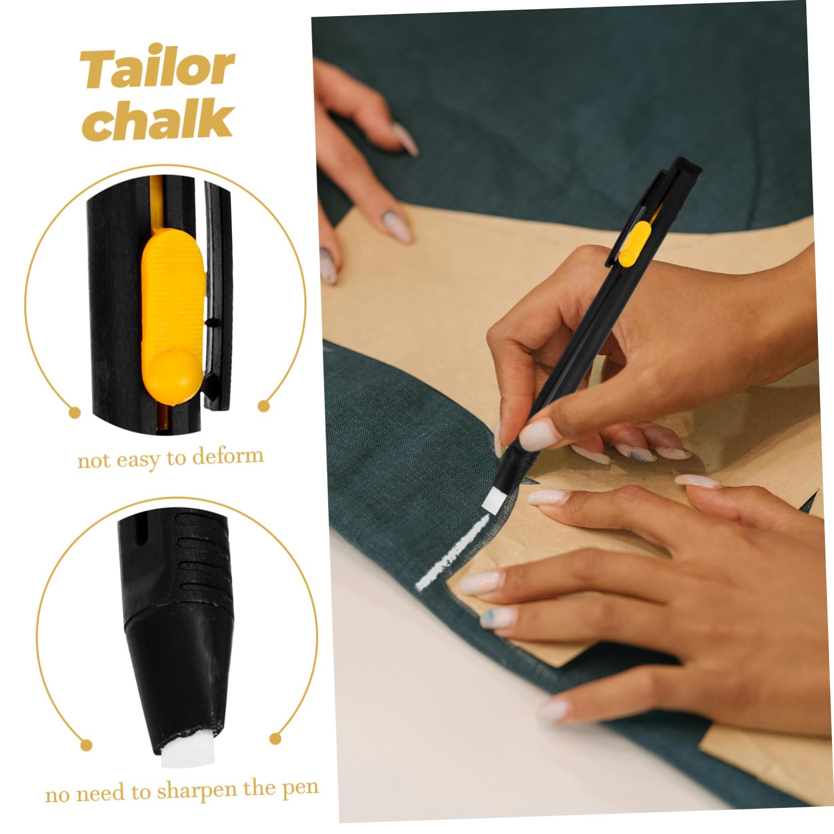 HOMSFOU 6 Set Gessetti per Sarto Marcatori per Tessuti e Strumenti Ergonomici per Cucito e Crafting Facile da Usare Affilatura per Abbigliamento