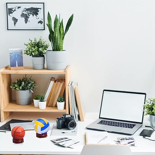 Miniatura 4 de Taiyin 15 soportes para huevos de 1.4 pulgadas, soporte de esfera de cristal de madera, soporte decorativo para huevos, soporte de bola de cristal