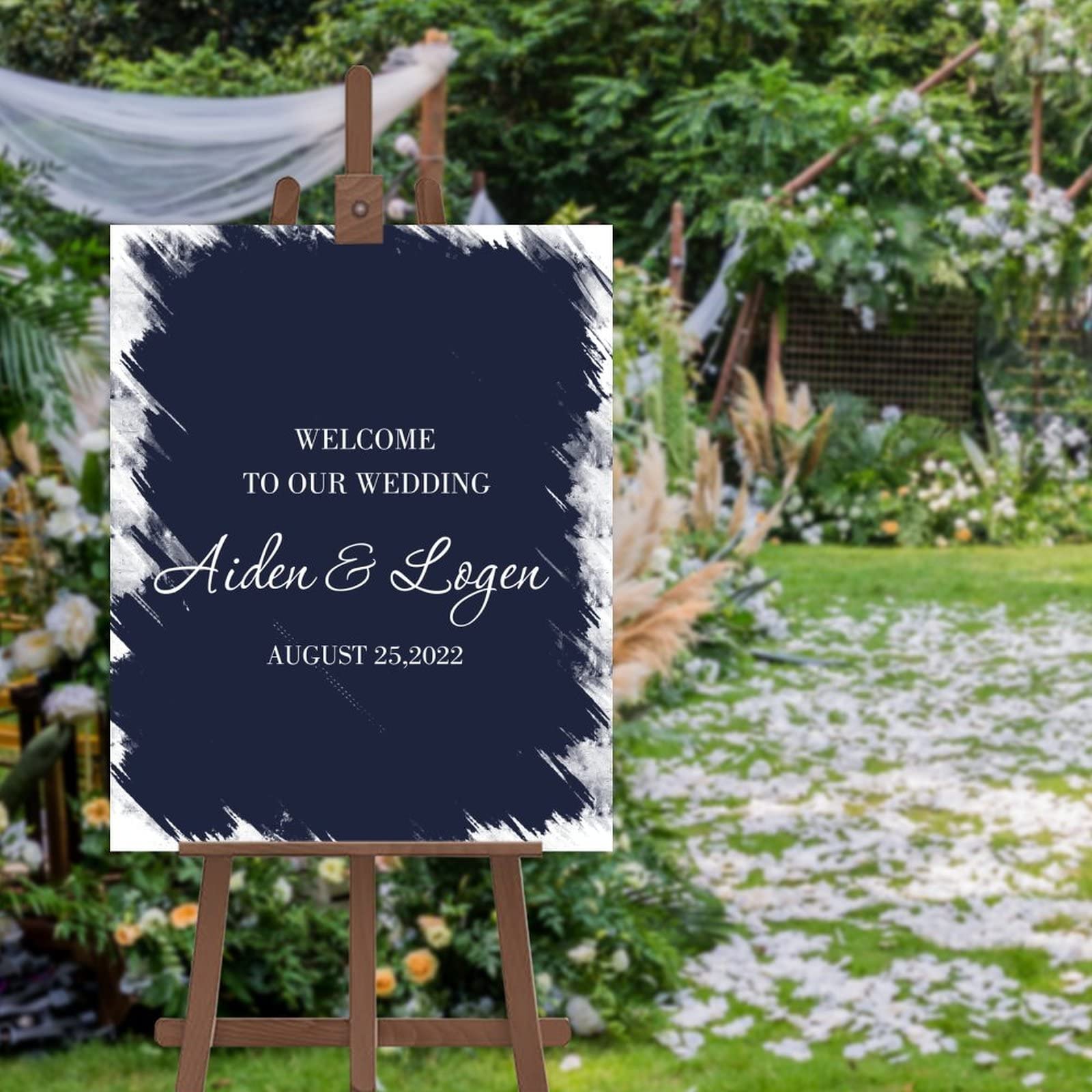 Letrero de bienvenida para bodas personalizado cartel moderno de novios de 18 x 24