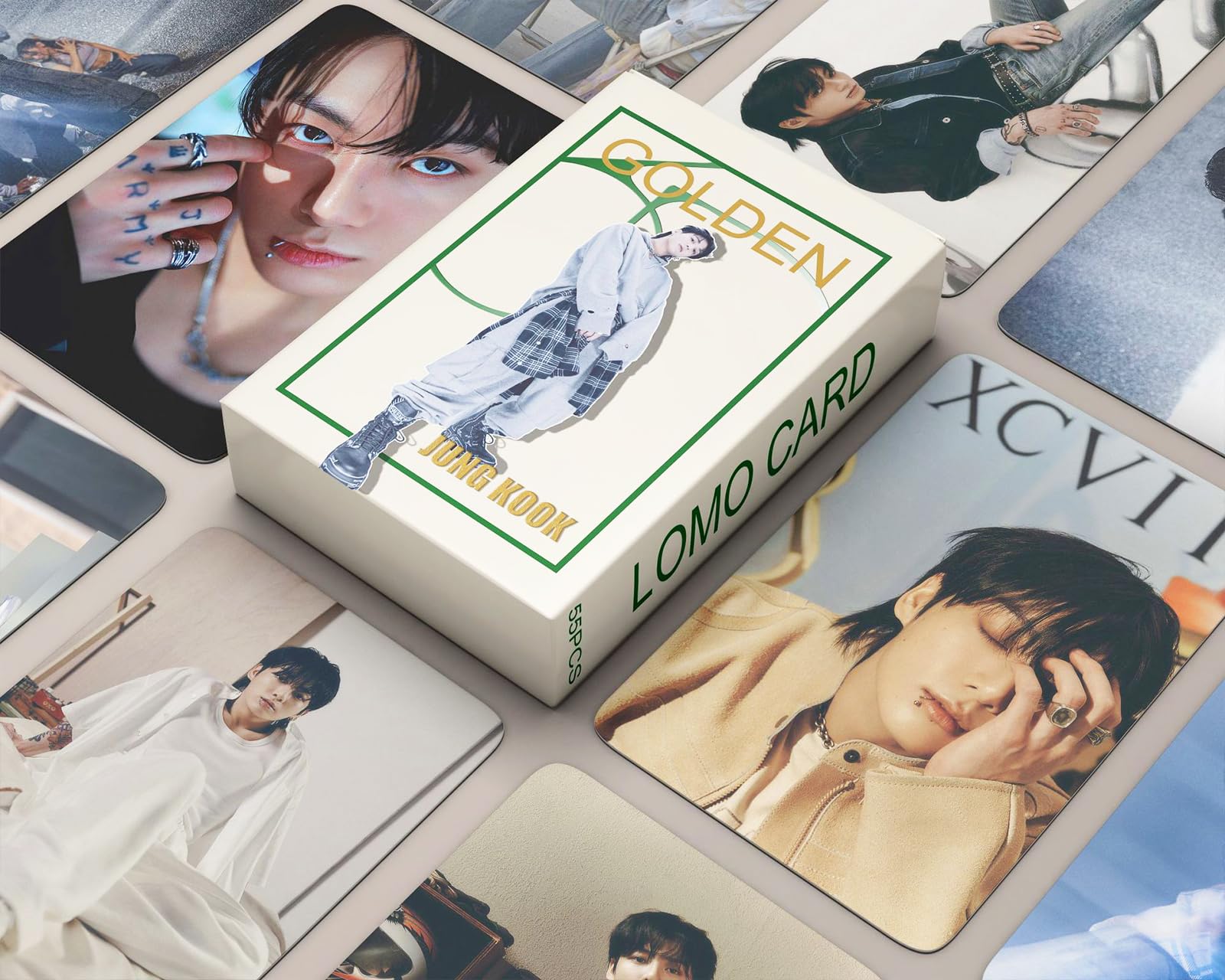 Cartes Photo Lomo Jungkook (BTS) - Lot De 55 Cartes - Taille 5,5 X 8,5 Cm - Merchandise Kpop, Décoration, Cadeau Fan