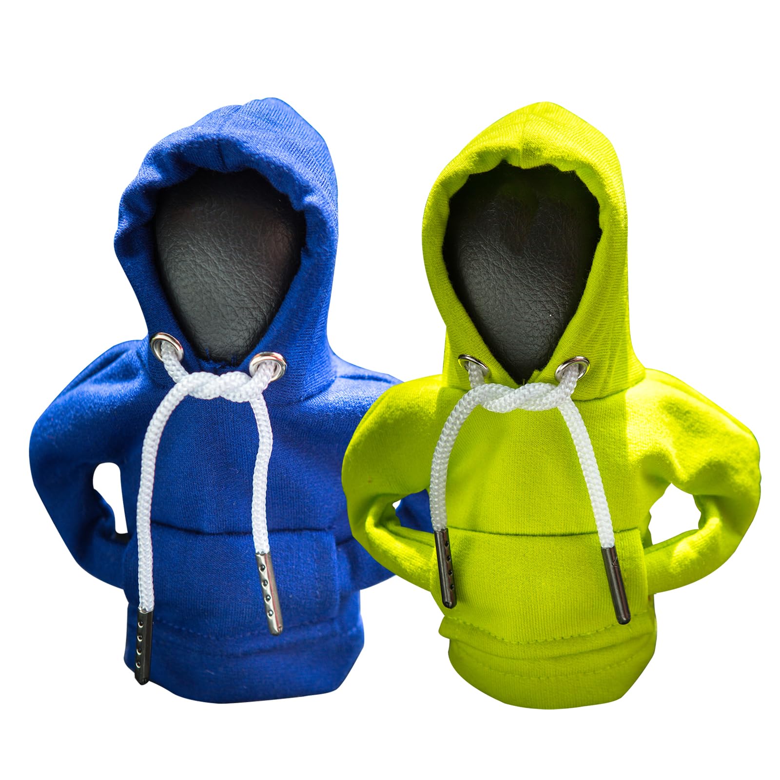 ECDREAM 2Pcs Car Shift Knob Hoodie,Gear Shift Hoodie,Funny Sweater Hoodie for Gearshift,Automotive Interior Accessories（Blue and Green）