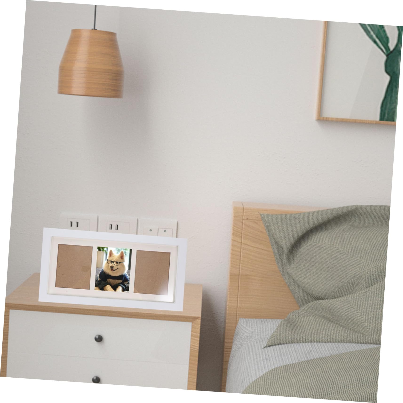 Cabilock Marco De Fotos De Madera Con 3 Cuadrículas Y Huellas De Manos De Bebé Para La Decoración Del Hogar Y El Primer Recuerdo Del Bebé