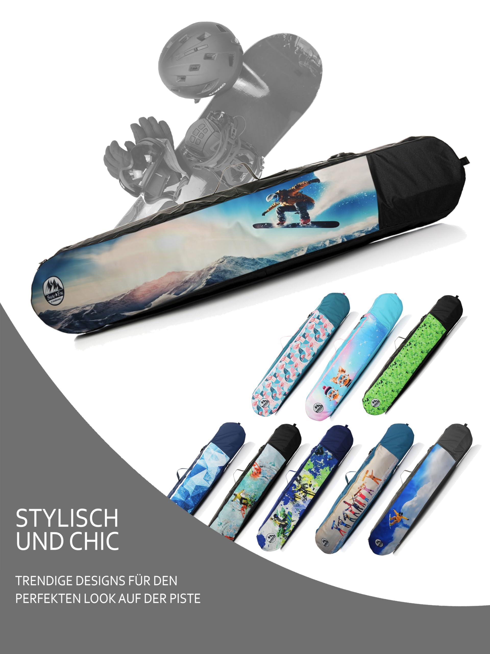 BambiniWelt by Rafael K. Zaino da snowboard per bambini, borsa da snowboard per bambini, molto spazio