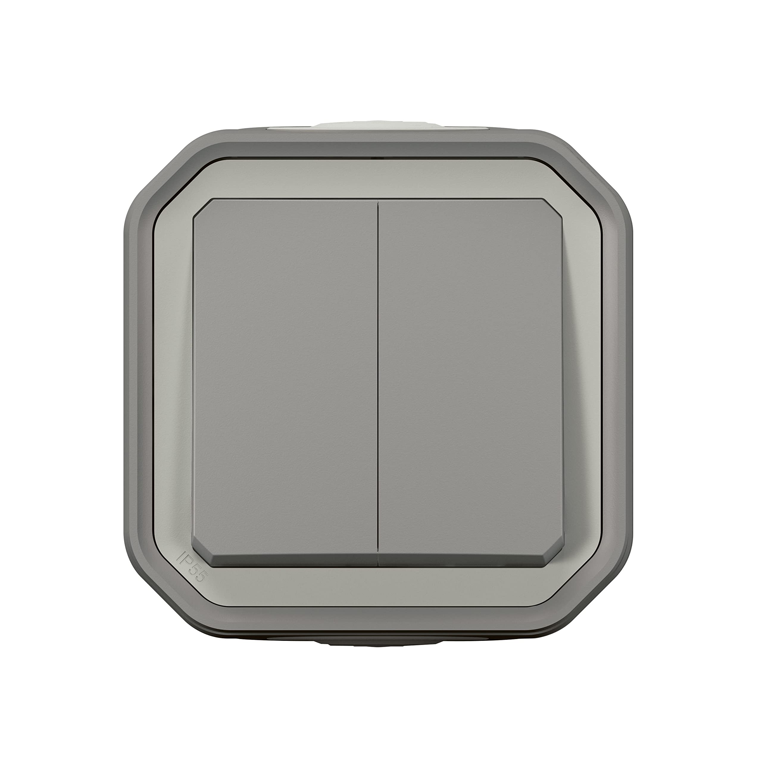 Legrand Plexo Double Interrupteur Va-Et-Vient Poussoir Étanche IP55 IK08 Saillie