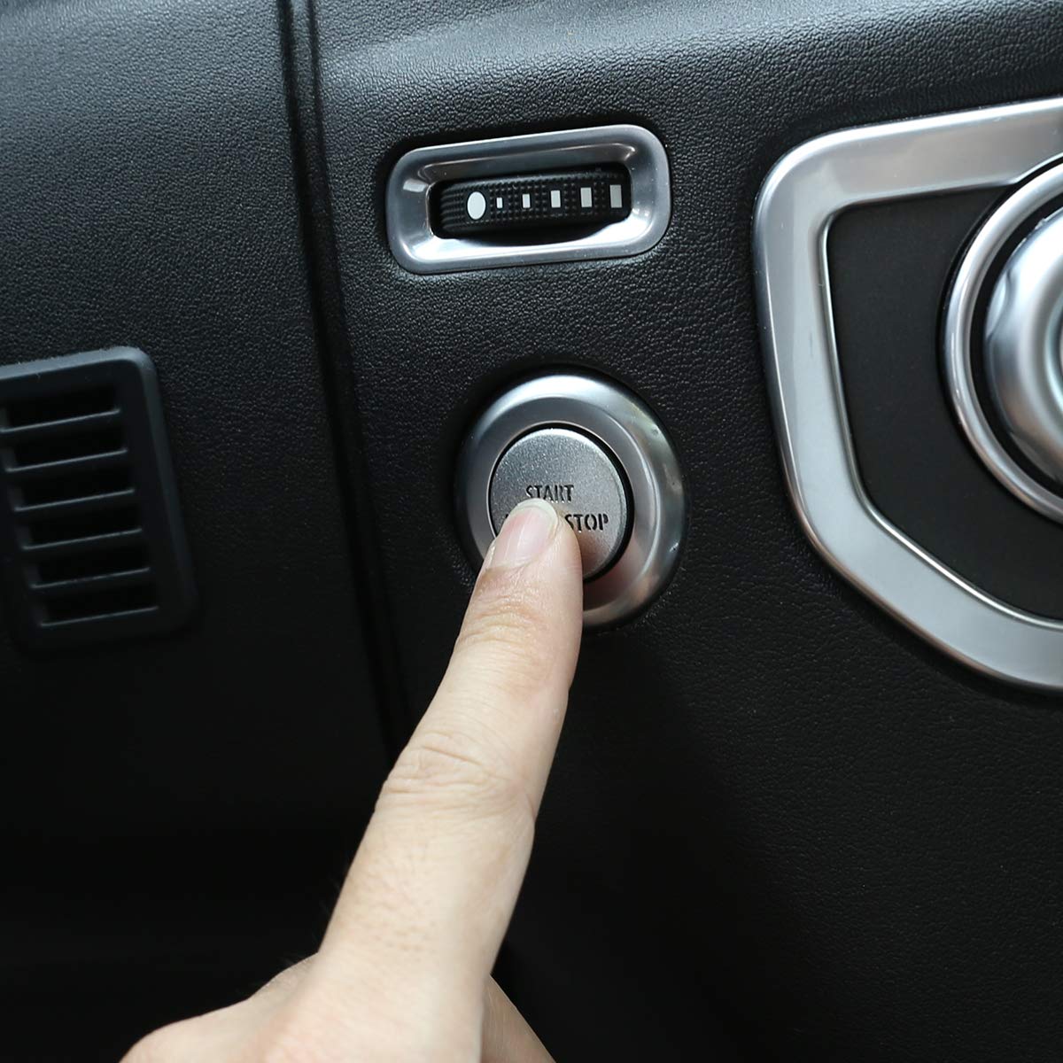 Copertura In Lega Per Pulsante Start/Stop - Per Land Rover Discovery 4 E Range Rover Sport, Argento - Foto 7