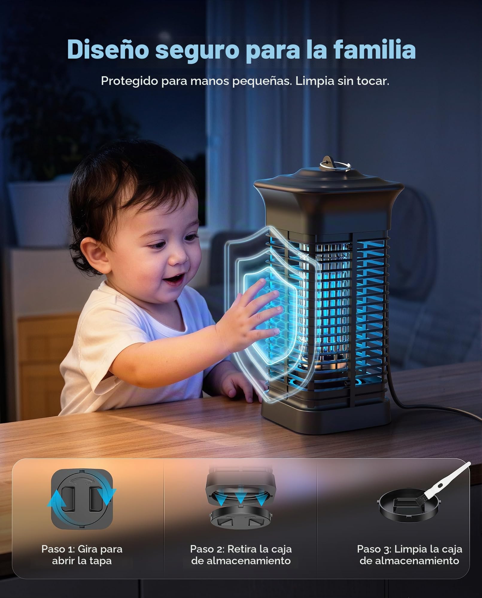 Lámpara Antimosquitos, 4200V UV Mata Mosquitos Electrico, Lampara Antimosquitos Exterior Interior, IPX4 Impermeable, Adecuado para Jardines, Salas de Estar, Camping Etc., Cable de 1,5 m