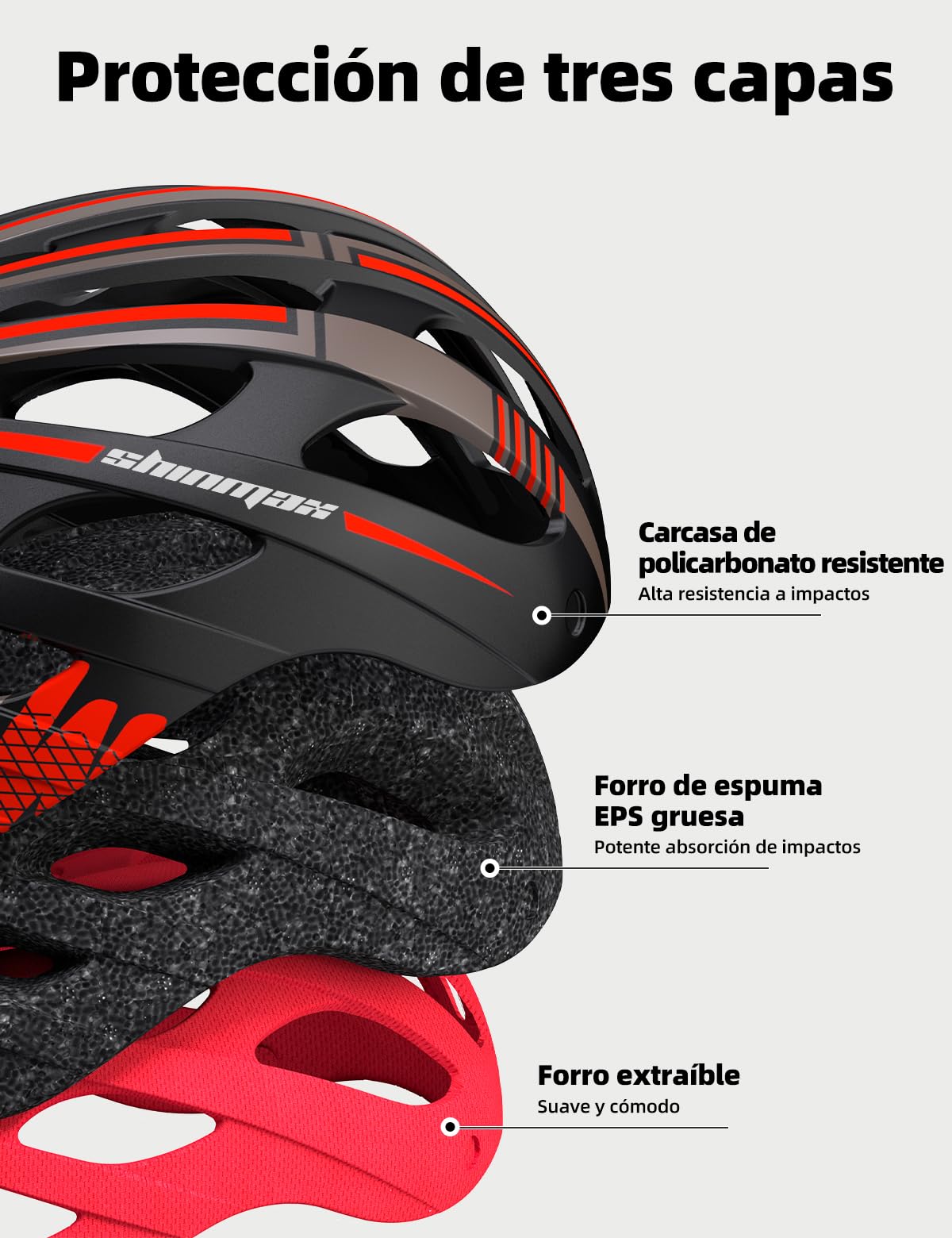 Shinmax Casco Bicicleta Adulto Casco Bici con USB Luz Pegatina Luminosa Certificado CE Casco Bicicleta Mujer Hombre con Visera Magnética Casco MTB Casco Bici para Montaña Ciclismo Carretera 57-62 cm