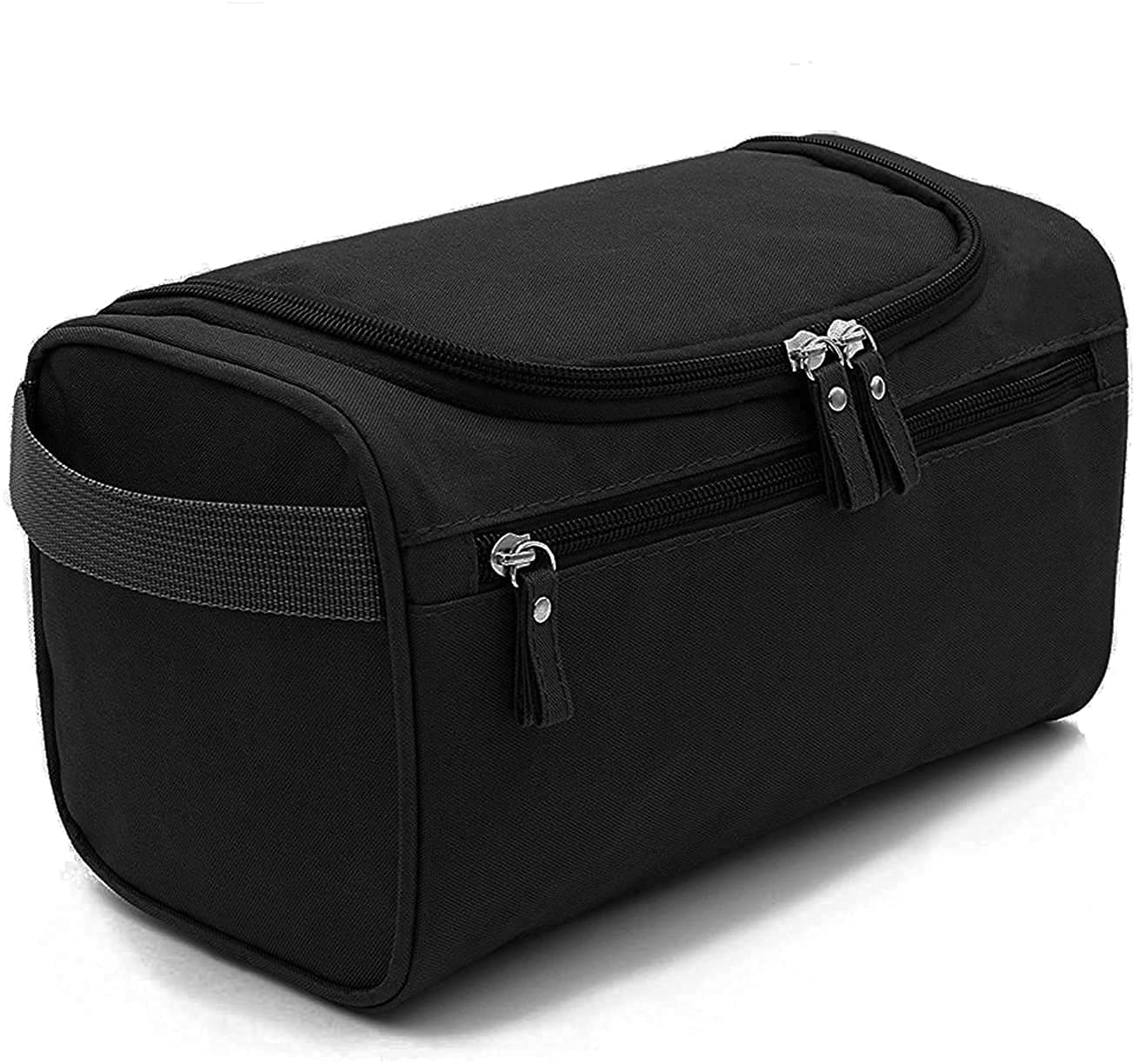 Viulvuk Multi-Functional Extra Large 13 Cms Nylon Cosmetic Bag for Women | Makeup Pouch for Travel | Toiletry Bags with Hook for Hanging | Waterproof Grooming Kit Storage Pouches for Men (Black)-image-15