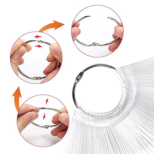 Miniatura 3 de 200 puntas para muestras de uñas con anillo, palos de exhibición de uñas transparentes, consejos de práctica de arte de uñas con calcomanías de