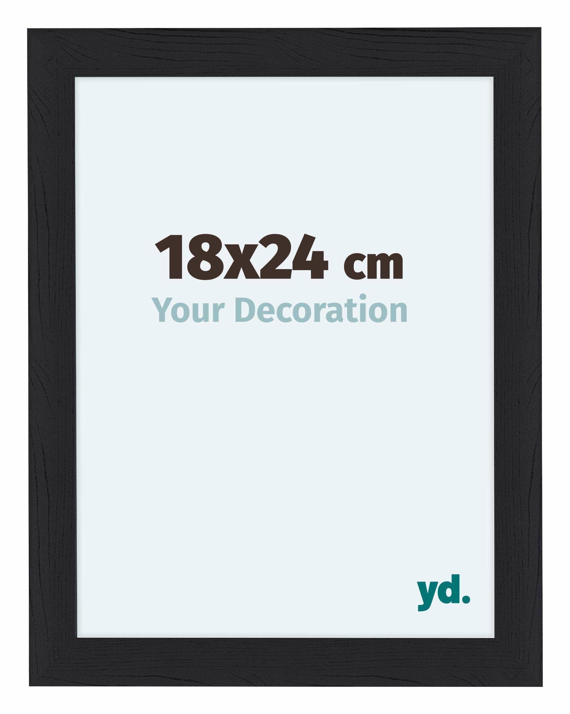 Your Decoration - Picture Frame 36x48 cm - Black Woodgrain - Decorative Wall Frame in MDF with Antireflection - Frame 36x48 - Como — image 1