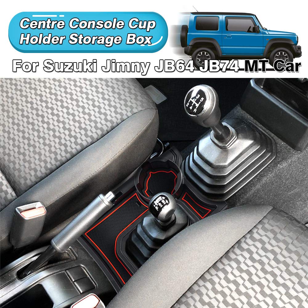 Huadi Jimny Cup Holder Armrest Center Console Secondary Storage Box Tray Drink Holder With White