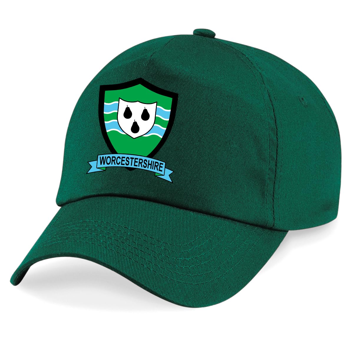 Worcestershire County Embroidered Baseball Cap Cricket Sport Your County Embroidery (Green)