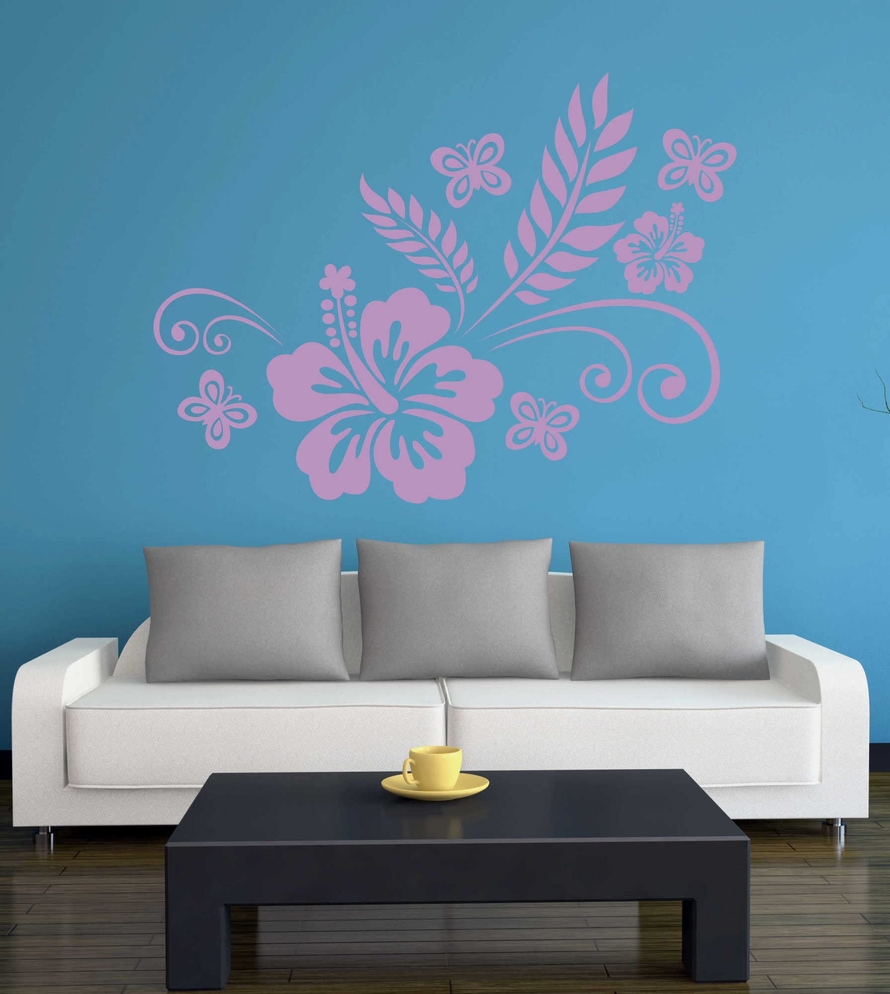 Wandtattoo 'Blumenranke Luna' – Selbstklebend, Cremeweiß | 50 X 37 Cm | Für Tapete, Putz, Glas & Mehr