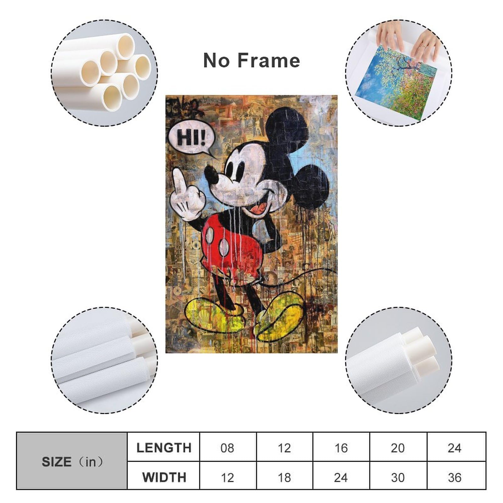 Amazon.co.jp: Banksy ミッキーマウスの落書き 壁掛 部屋飾り ポスター