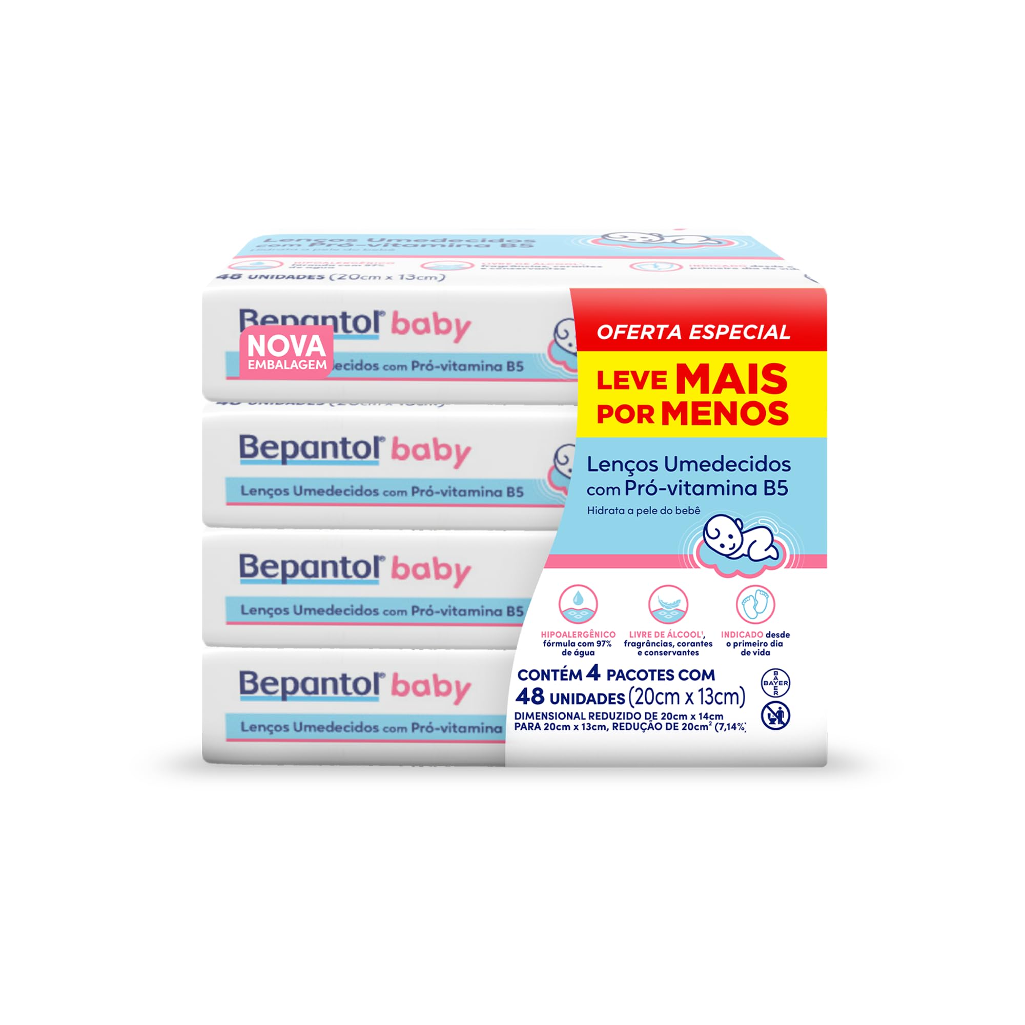 Bepantol Baby Leve 4 Pague 3 Kit 192 Lenços Umedecidos