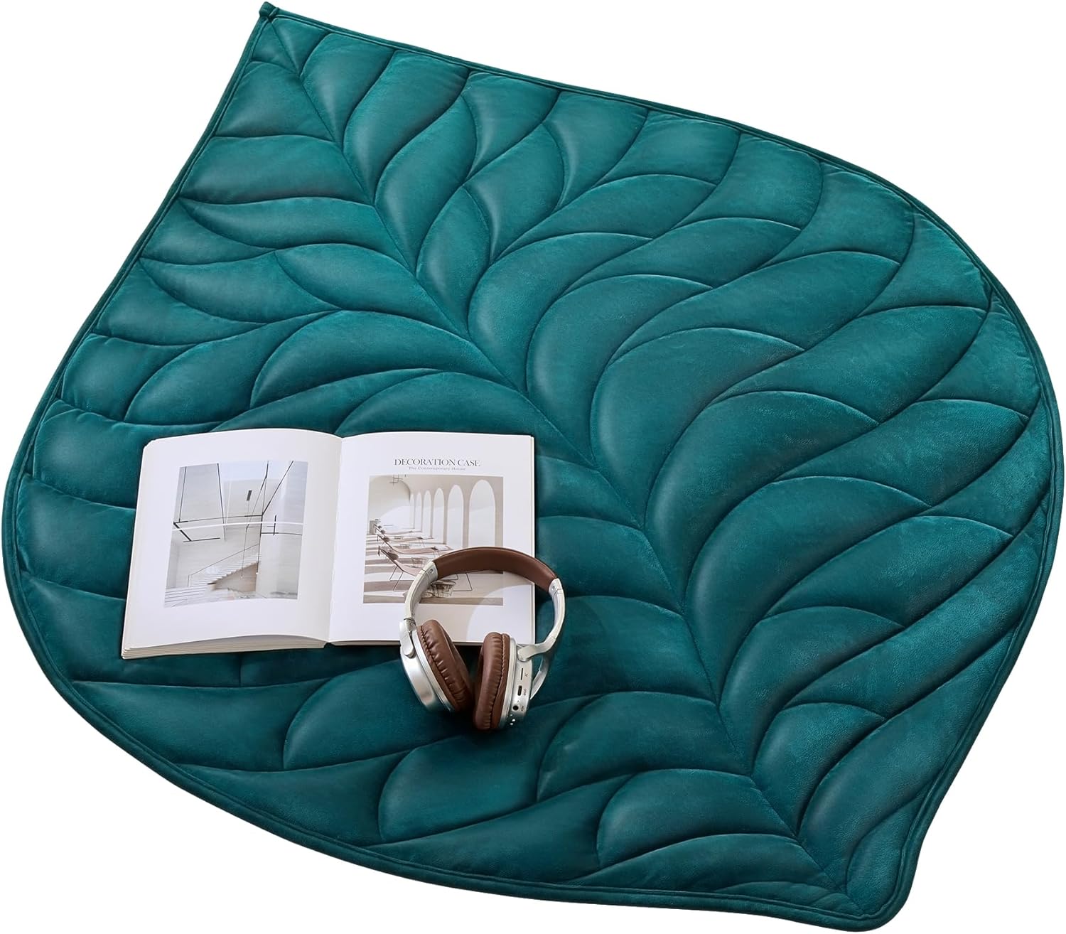 Weighted Lap Blanket 5 lbs 23″×29″, Luxury Soft Small Weighted Lap Pad for Adults,Portable Travel Leaf Weighted Throw Blanket for Relaxation, All-Season Use and Machine Washable Light Green