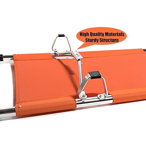 Miniatura 4 de Camilla plegable hecha de aleación de aluminio de grado superior con asas resistentes, camilla médica con pies de goma, camilla portátil para