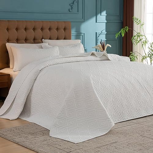 Miniatura 3 de Colchas extragrandes tamaño King de 128 x 120 pulgadas para cama dividida ajustable o extra grandealta, tamaño California King o King, juego de