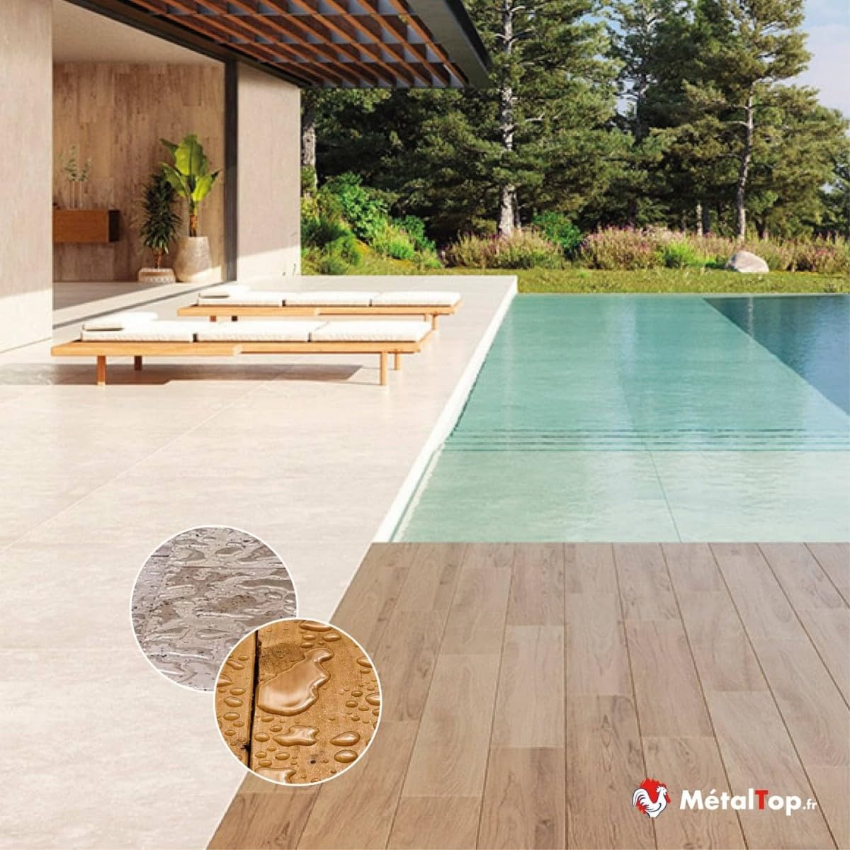 Métaltop - Hydrofuge Terrasse - 5 L - Protection anti-humidité pour dalles, carrelage poreux et béton extérieur