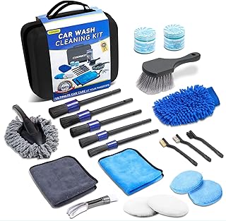 21Pcs Car Detailing Kit,Compelete Car Cleaning Kits Interior Cleaner With Detailing Brushes,Car Wash Kit with Cleaning Ge...