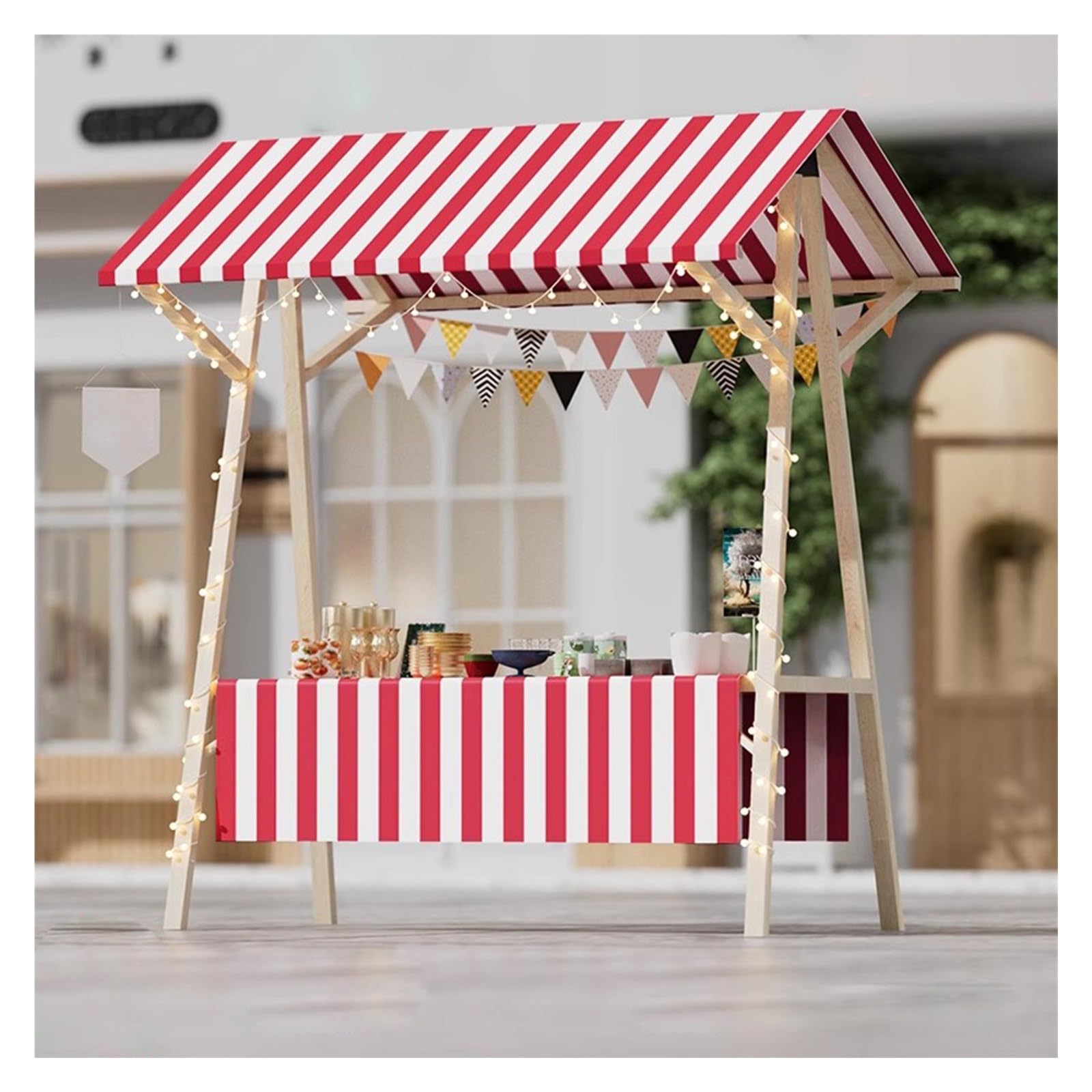 Foldable Vendor Cart on Wheels, Lightweight Market Stall Display Stand for Food and Flower Sales, Portable Folding Solution for Vendors