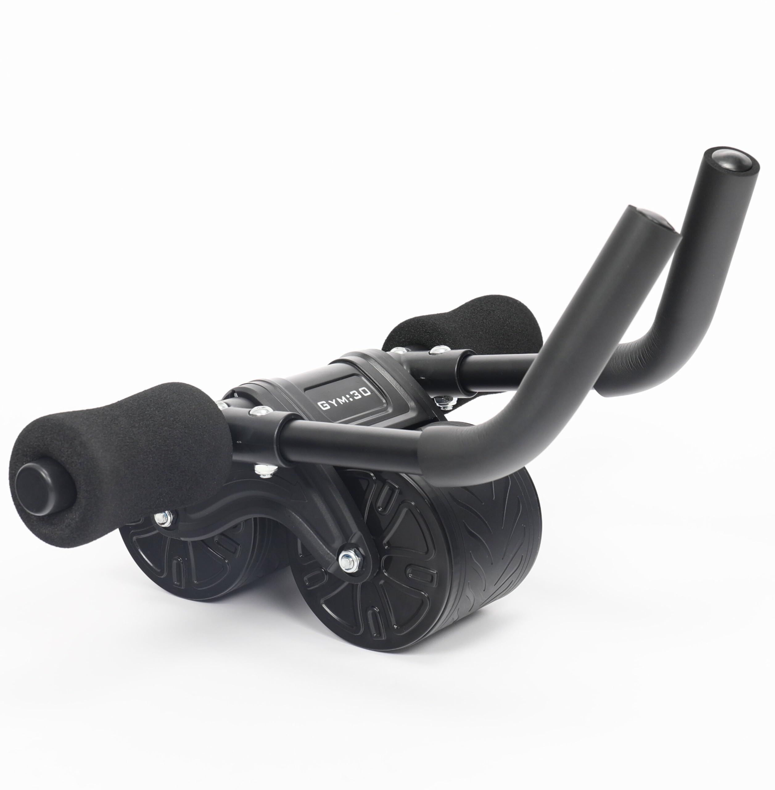 Gym:30 Ab Roller with Elbow Support, (Stainless Steel) Premium Ab Wheel Roller for Core Workout, Automatic Rebound Abdominal Wheel with Knee Pad, Abdominal Exercise Wheel, Perfect for Home & Gym