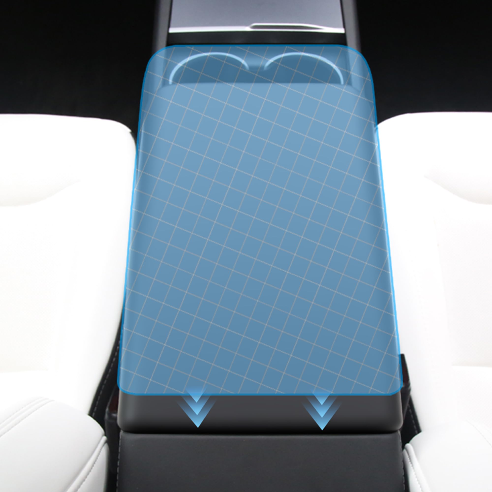 Arcoche Copertina mediana del bracciolo per Tesla Model Y Juniper 2025-2026 e Model 3 Highland 2024-2025 - Copertine del bracciolo in TPE per interni - Nero