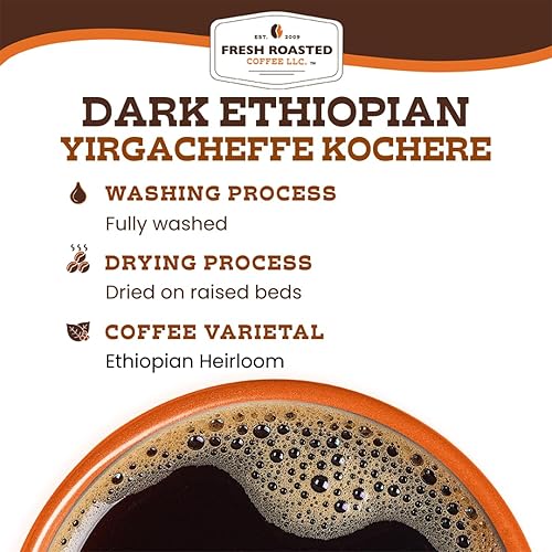 Vista 87 de Fresh Roasted Coffee, Ethiopian Yirgacheffe Kochere, 2 libras (32 onzas), tostado medio, Kosher, molido