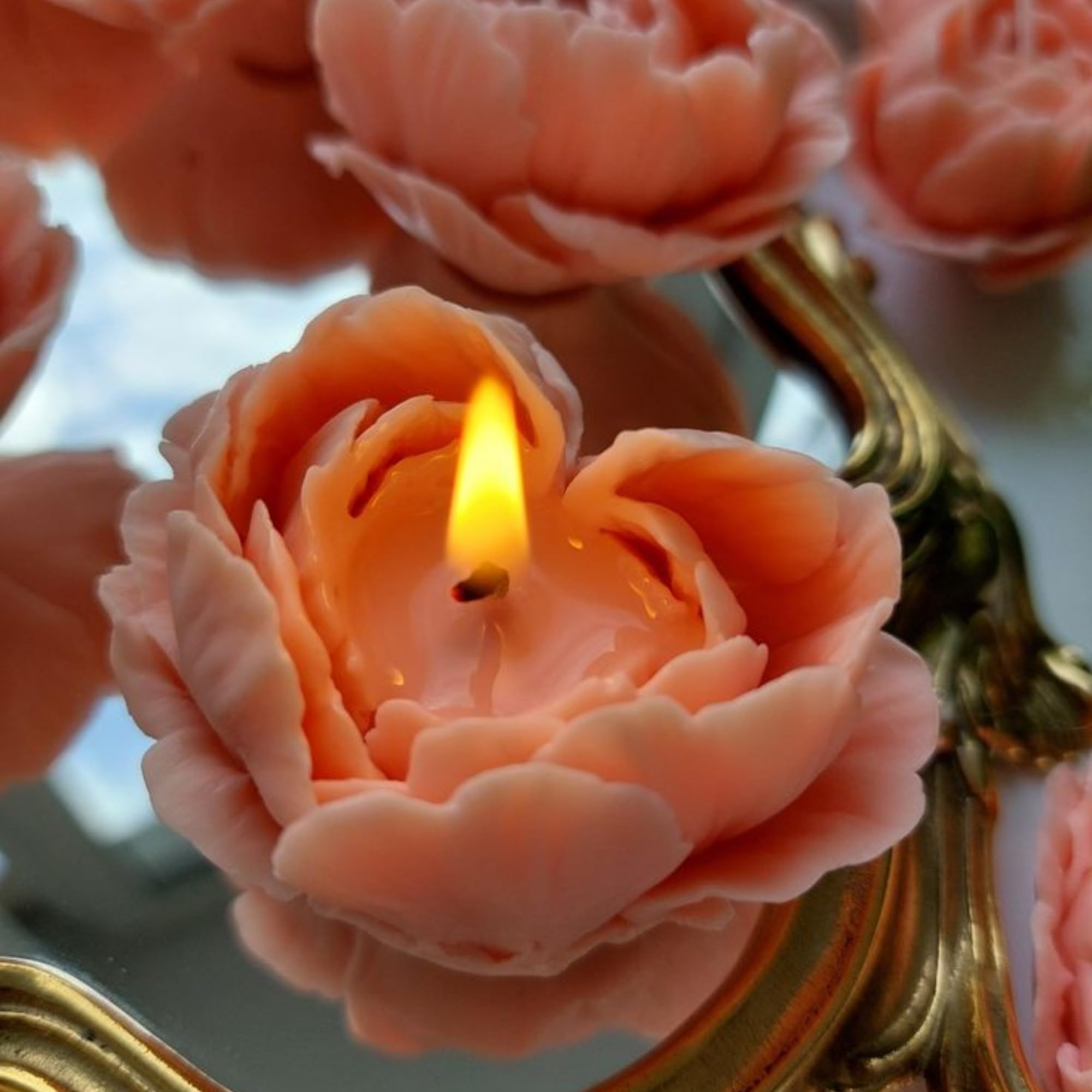 Euphoria Gifts Heart Flower Candle | Rose & Peony Scented Candle