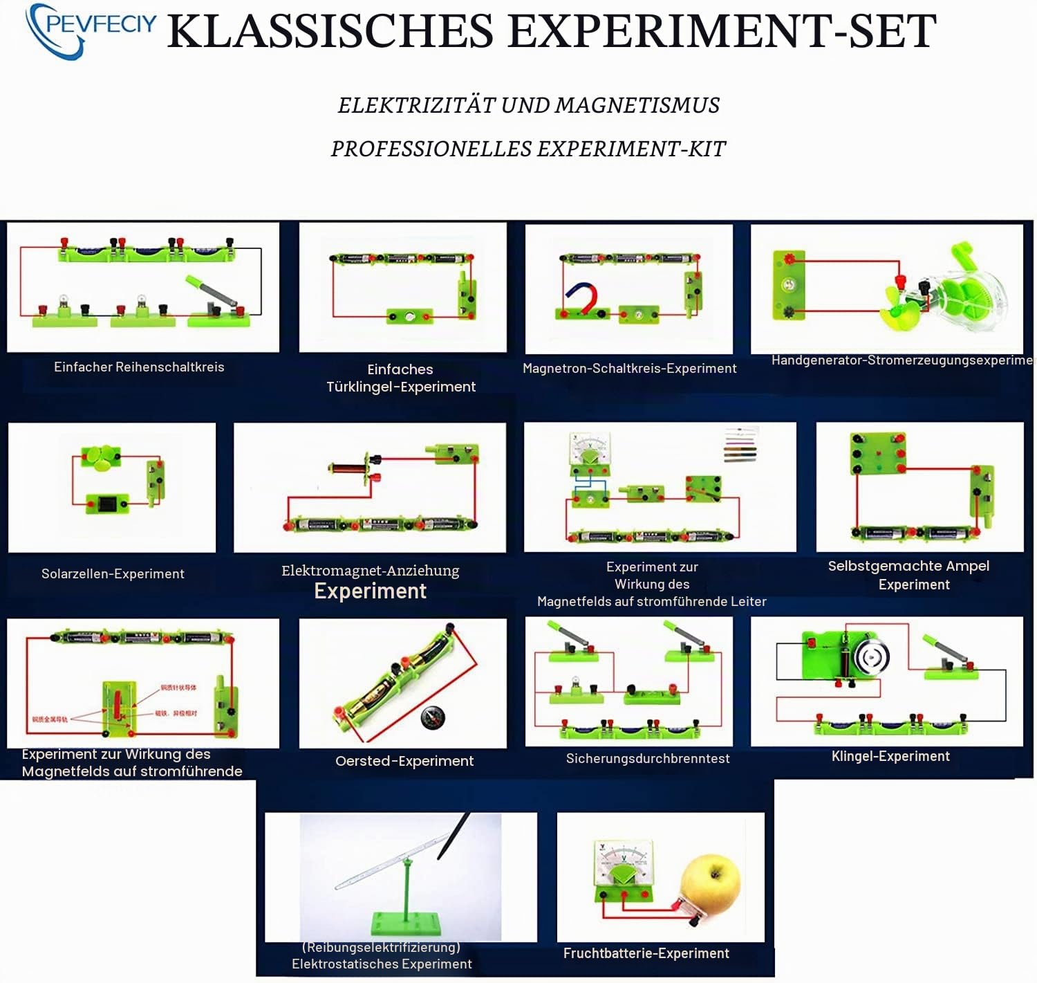 Physik Experimentierkästen STEM Elektronik Baukasten für Kinder,Elektrizität und Magnetismus Experiment Bildung Kits für Kinder, Junior, Senior High School Schüler Elektromagnetismus und Exploration