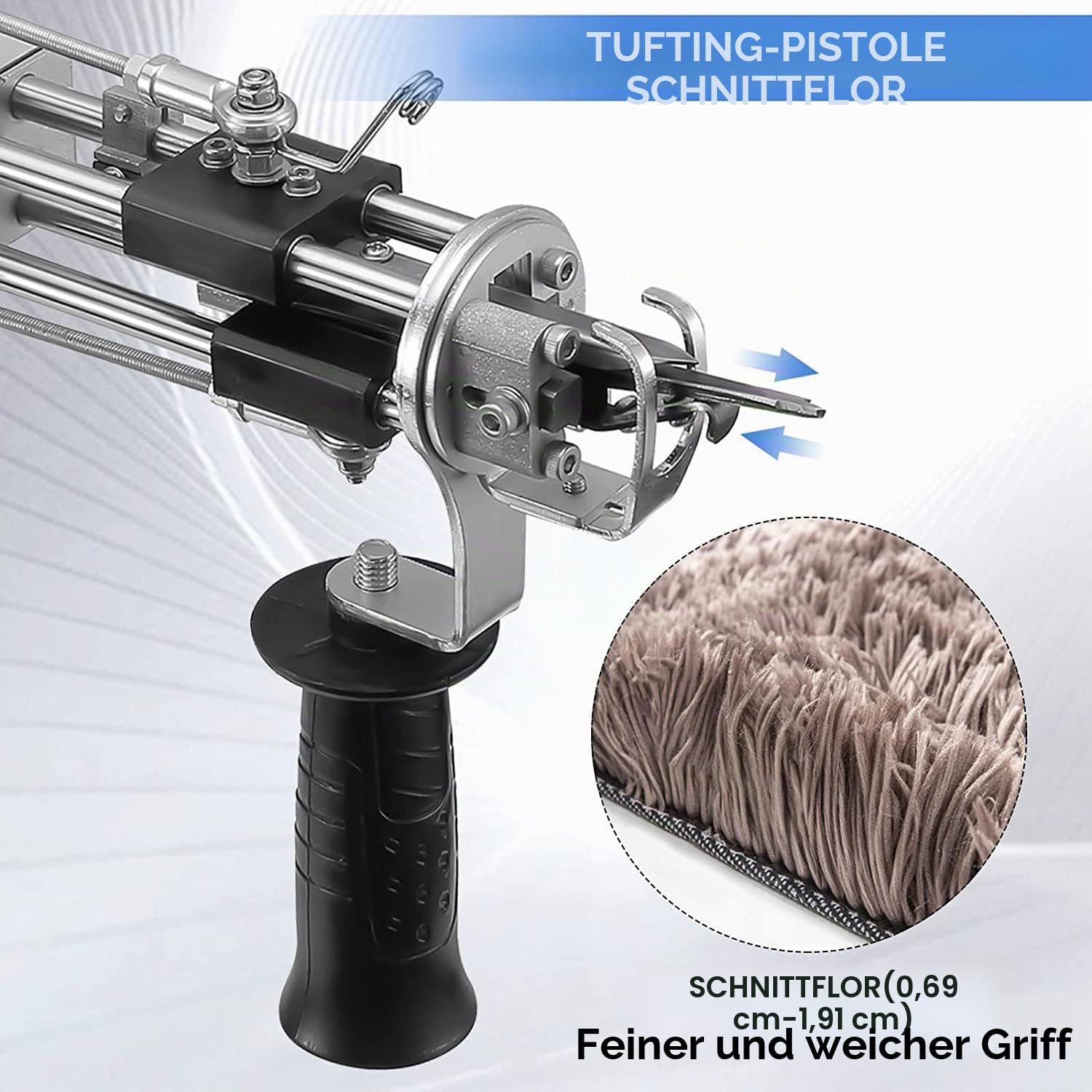 Aomdom Tufting Gun Cut Pile 7-21 mm Rug Machine 5-40 Stiche/Seg Einstellbare Geschwindigkeit