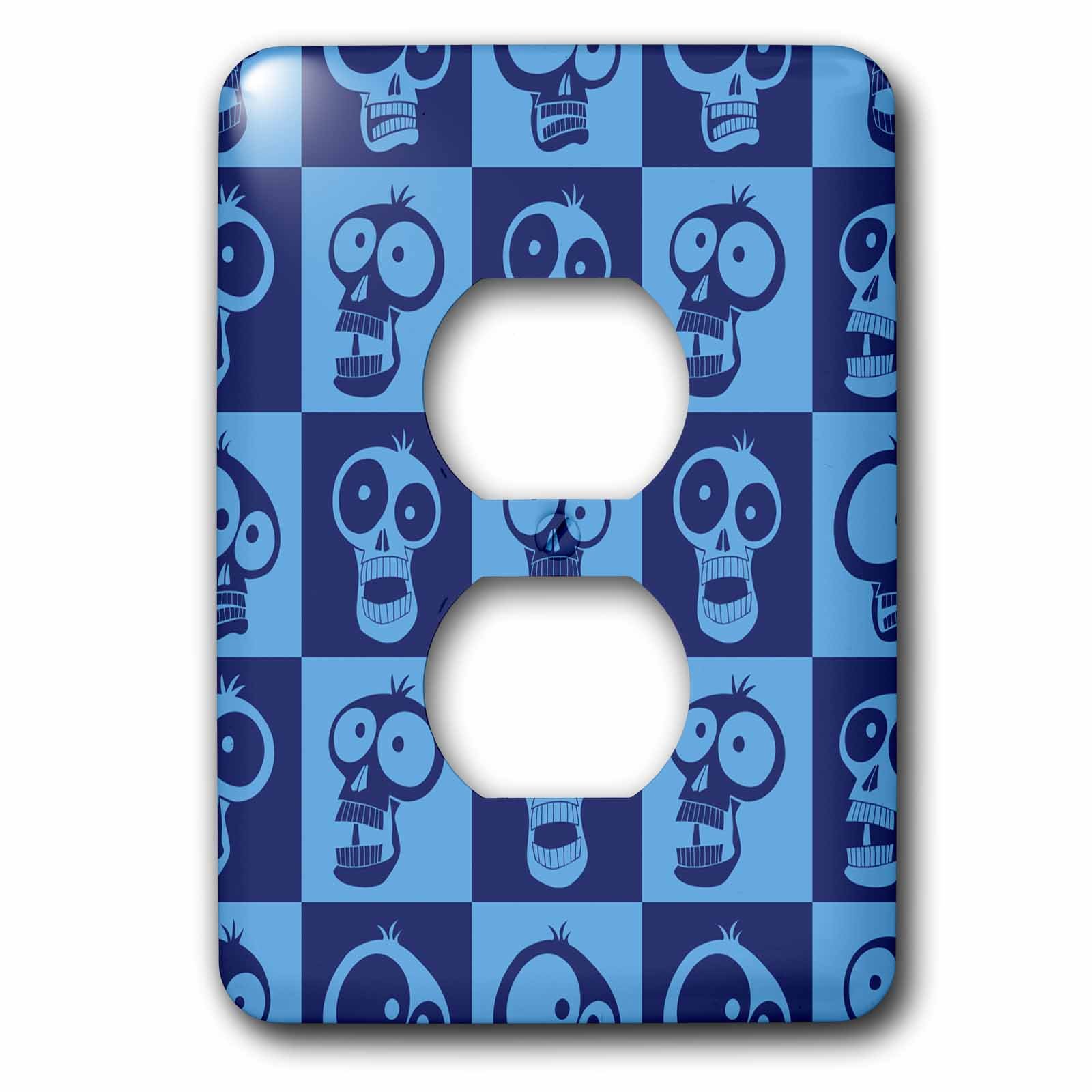Cache-prise crânes bleu dissimulez vos vieilles prises murales avec ce double 20,3 cm 3dRose