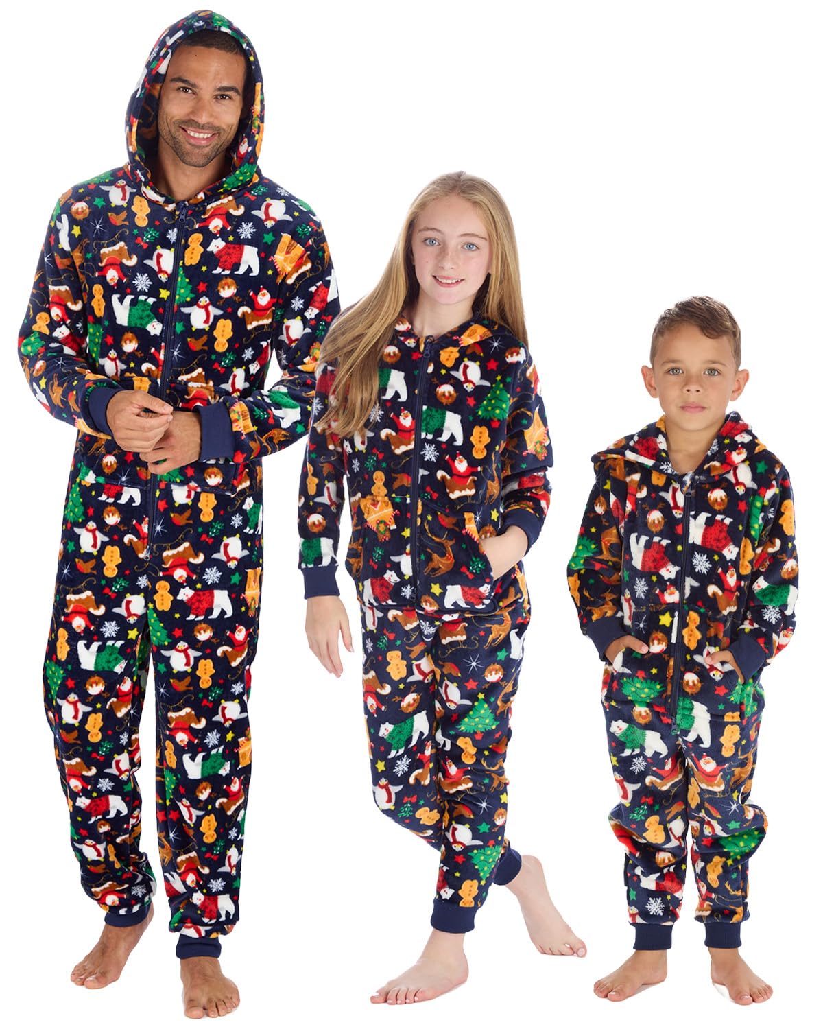 Slumber Hut Unisex Navy Adults Christmas Print Onesie 34B2245 L/Xl