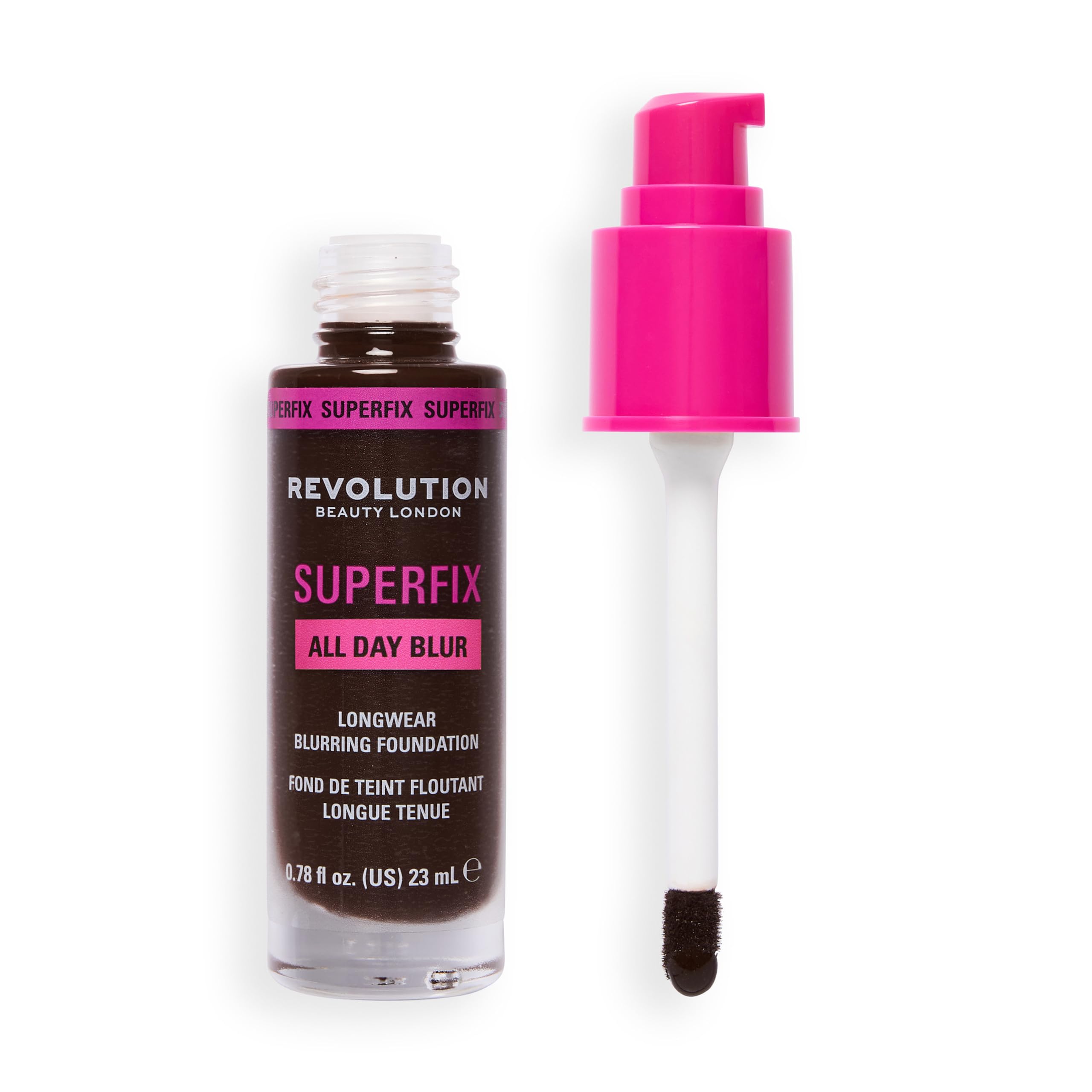 Revolution Superfix Blur Longwear Foundation, F20NC Dark or Deep Skin Tones, 23ml