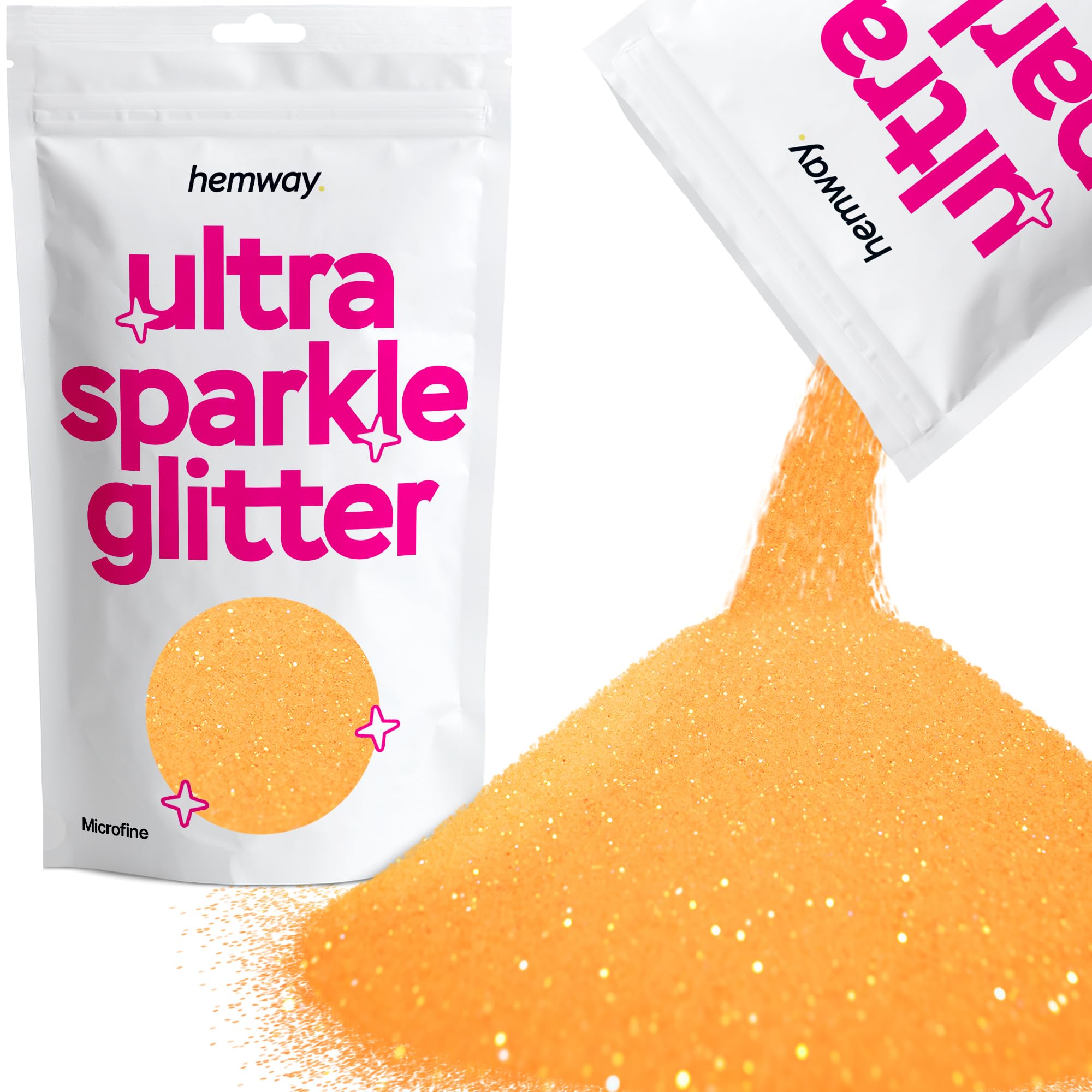 Hemway Ultra Sparkle Glitter Baby Pink Iridescent 100g Fine | Glitter for Arts & Craft, Makeup, Nail Art, Crafting, Card Making, Sparkle Decoration — view 208