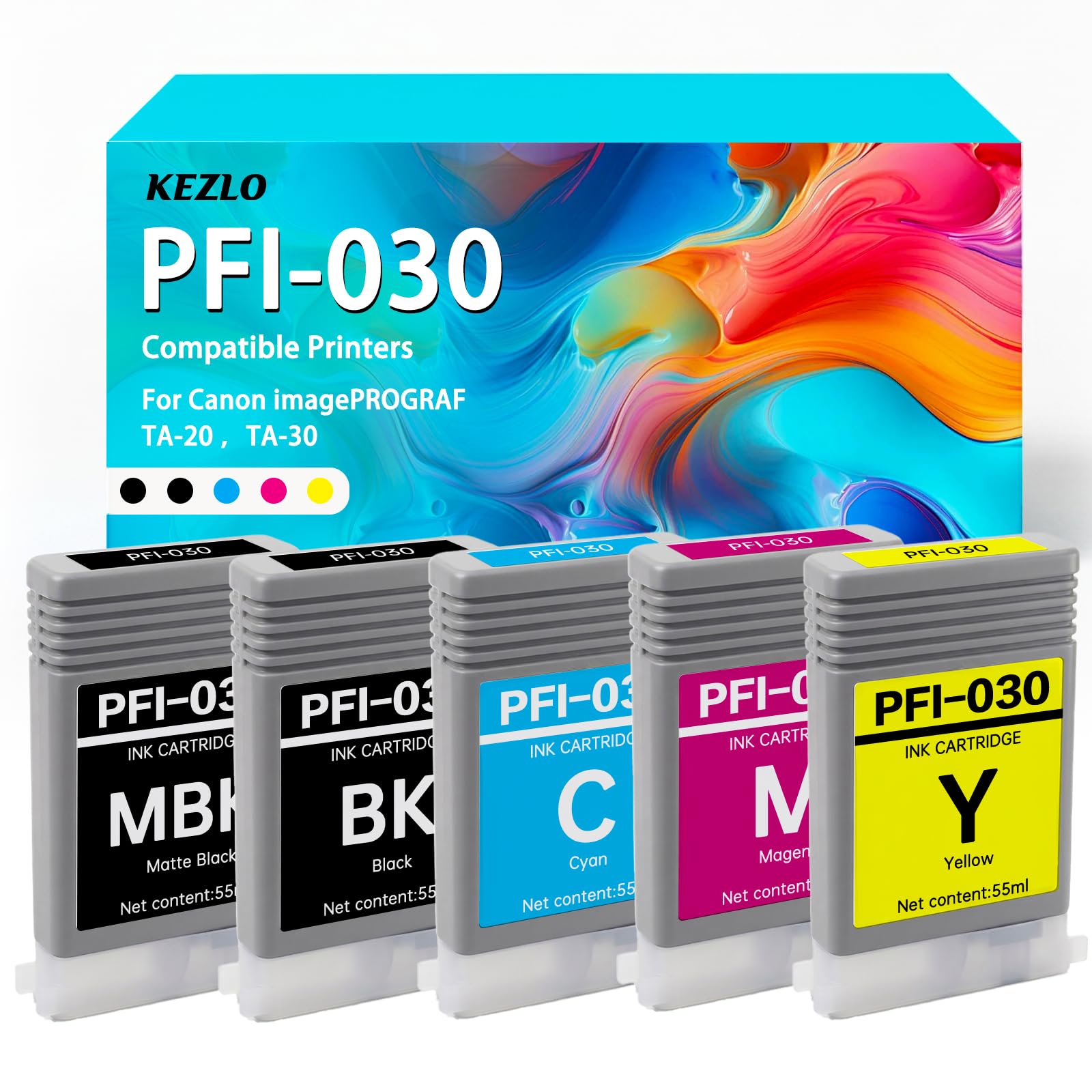 PFI-030 PFI030 Kompatible Tintenpatronen 5 Pack (MBK BK C M Y)
