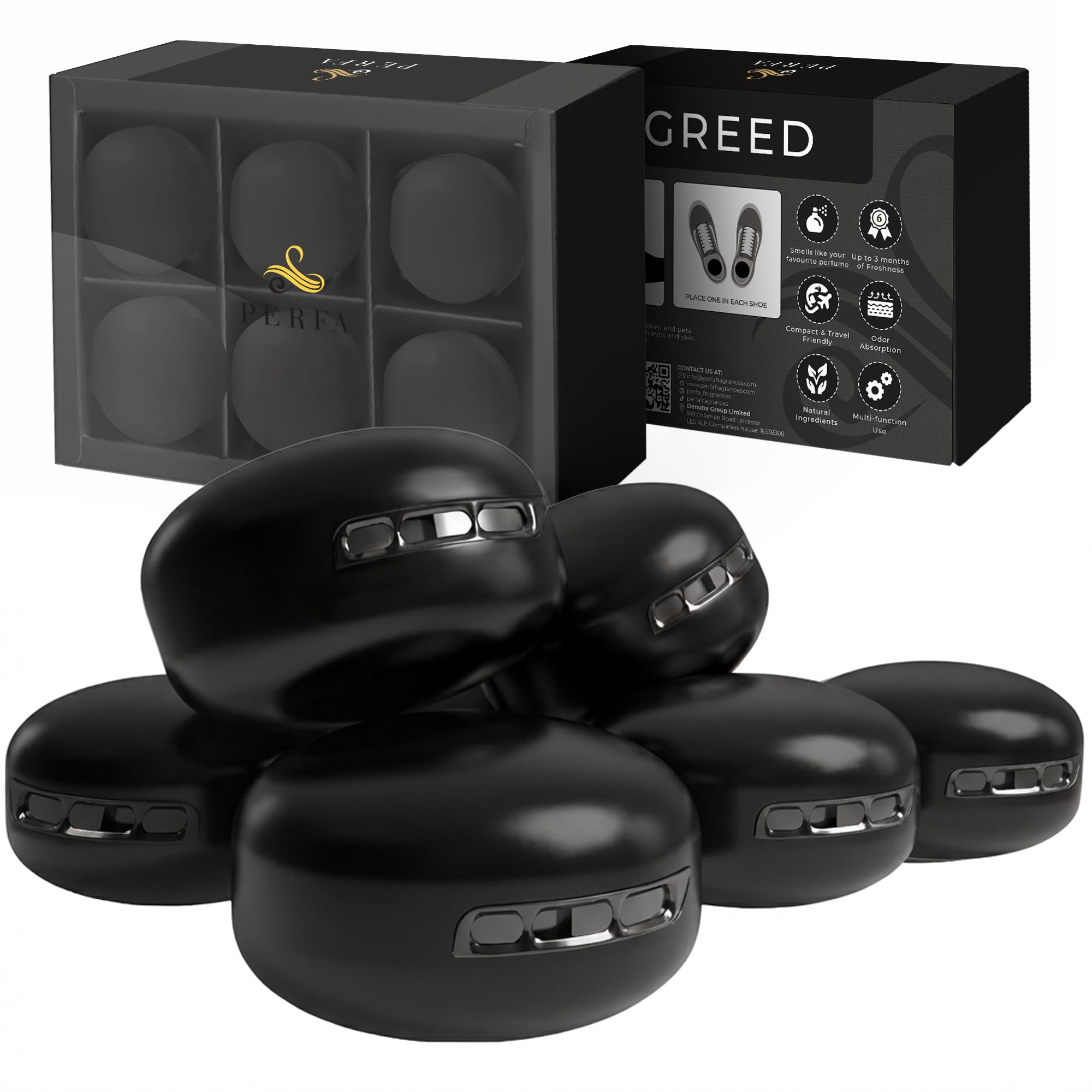 Premium Shoe Deodorizer (6 Pack) | Aventos Perfume-Inspired Shoe Deodorizer Balls | Replaces Bad Odours | Multi-use Odour Eliminator for Shoes, Closet, and Bags by Perfa