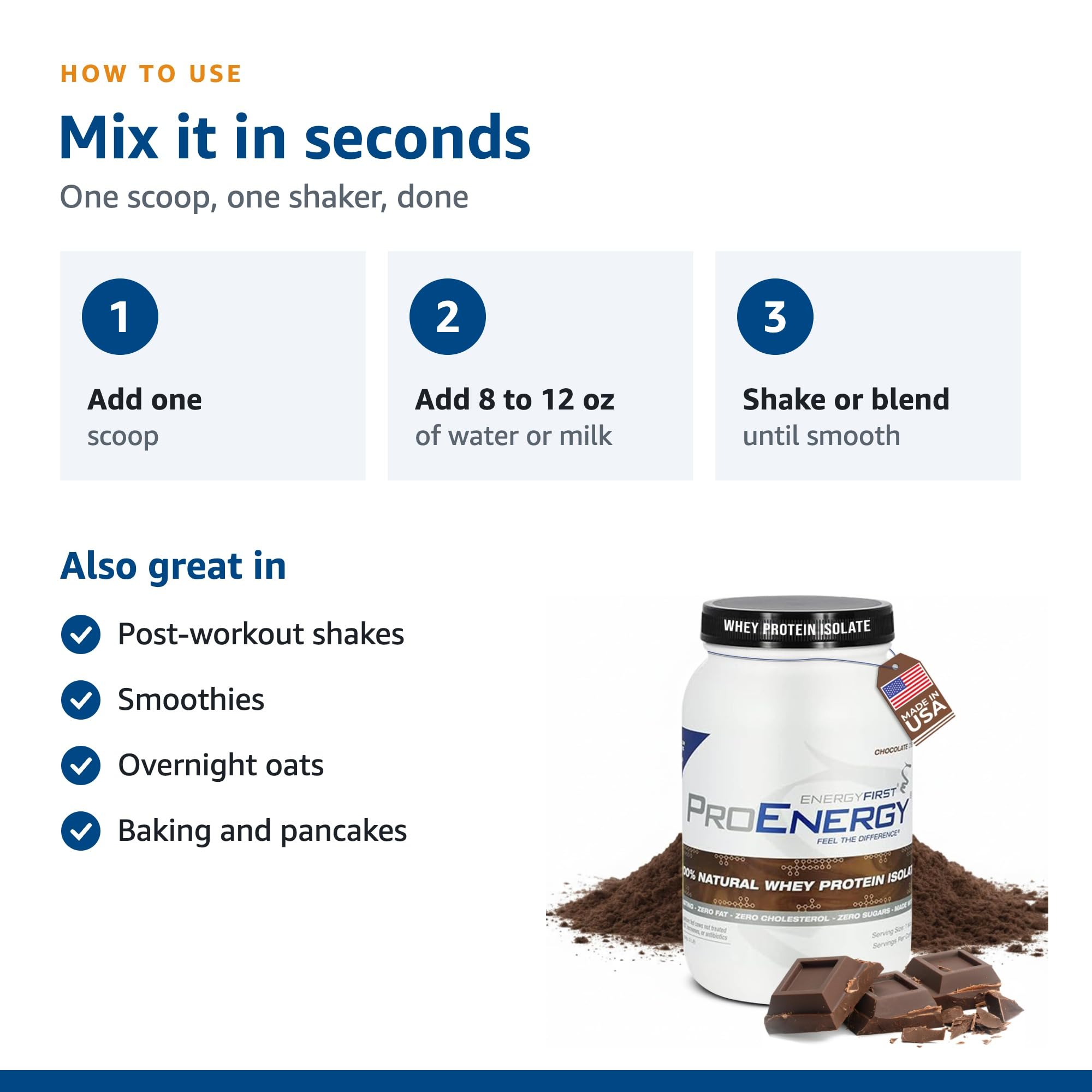 EnergyFirst Chocolate Whey Protein Isolate, Cold-Processed, No Sucralose — Amazon image 4