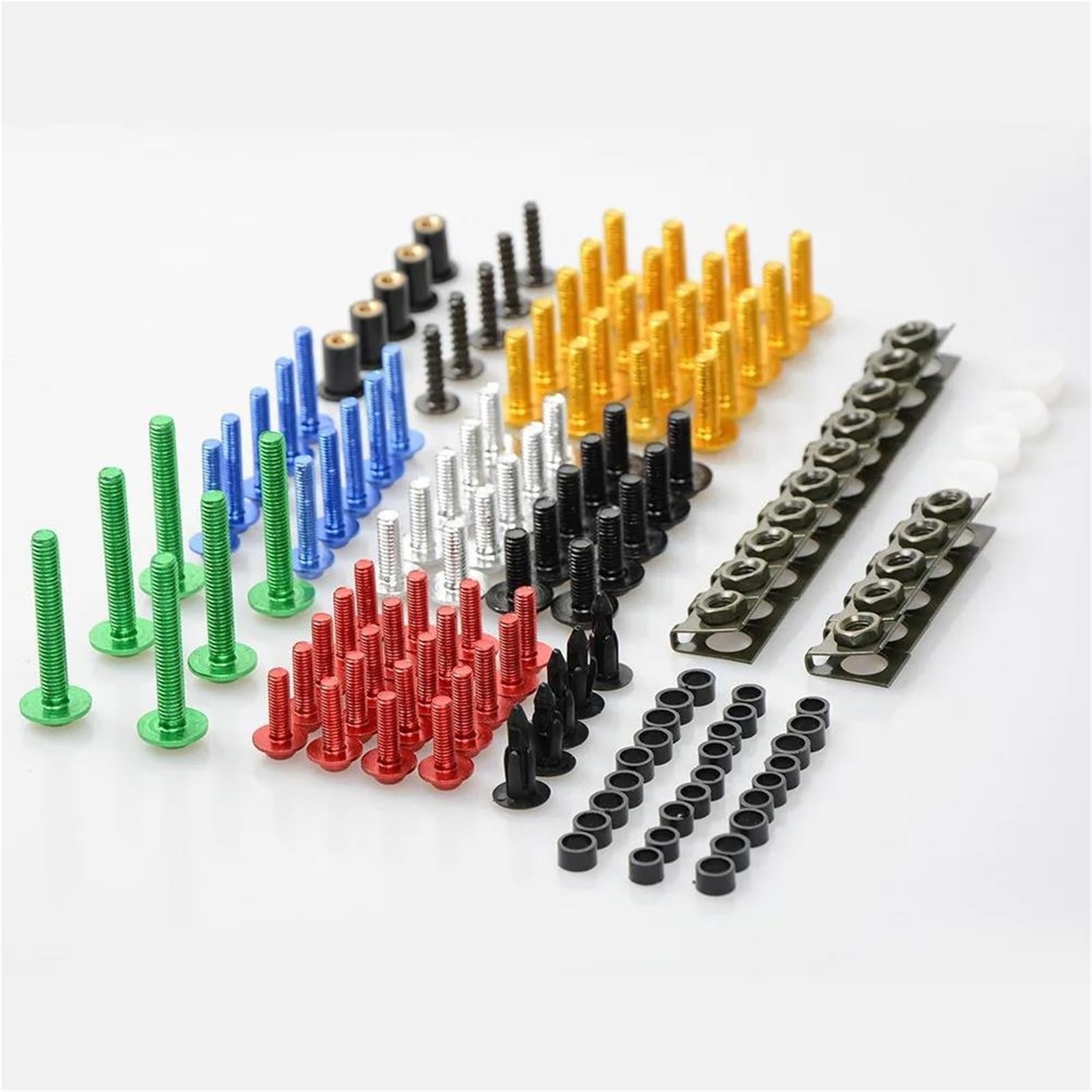 Schrauben Set Motorradverkleidungsschrauben Für Kawasaki ER6F ER6N Für Ninja 300 Für ZX6R 636 2005–2018 Befestigungssatz Für Verkleidungsteile Befestigungs Clips(Silber)