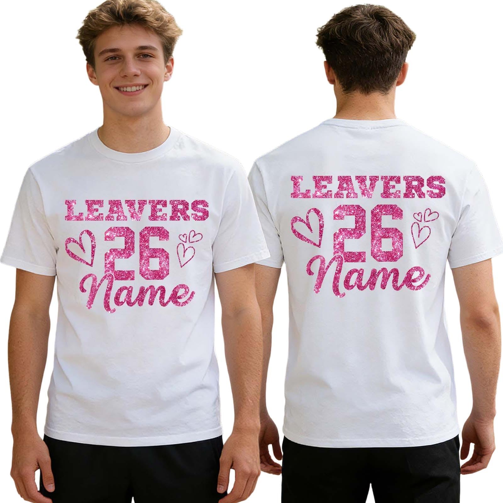 2026 Leavers Shirt Iron On Transfers for T Shirts - Personalised Iron On Vinyl Decals | Custom Tshirt Leavers Shirt Decorations | School Leavers Tshirt Iron On | Leavers Shirt 2026 Keepsake Design