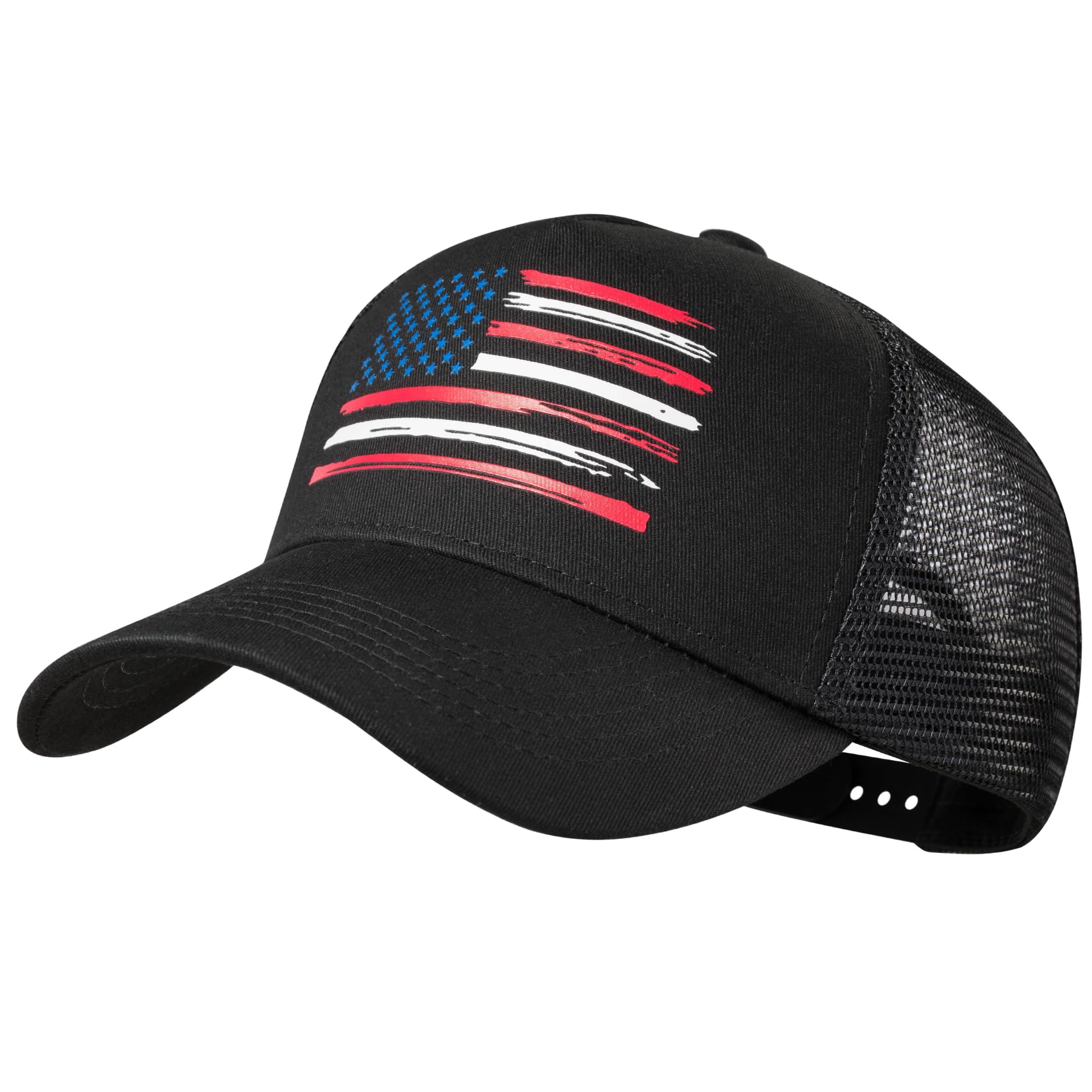 VIONLAN Baseball Cap American Flag Trucker Hat for Men Women 3D Embossed Logo Adjustable Outdoor Mesh Snapback Hat