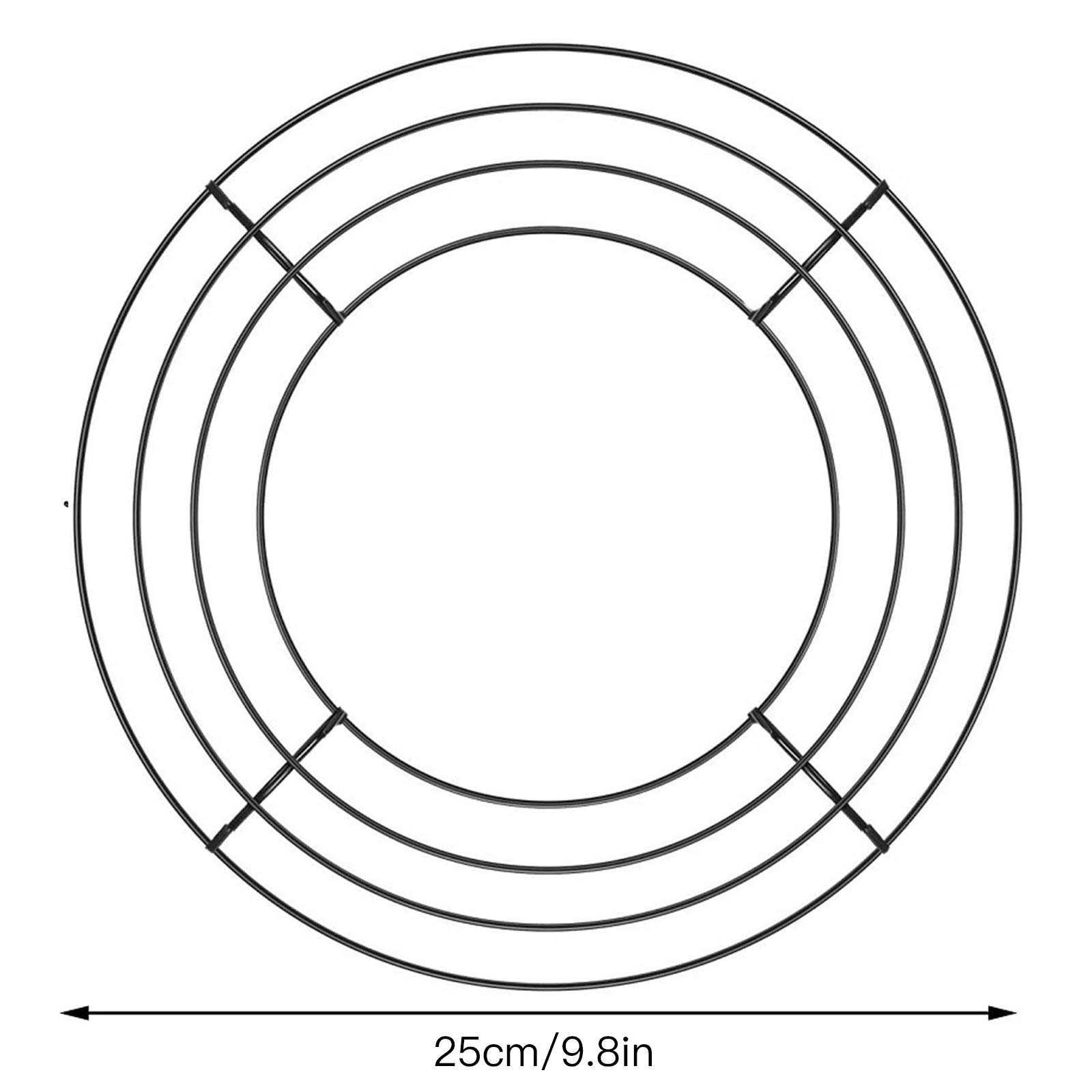 HLTER Metal Wreath Frame, 10 Inch 5Pcs Wire Rings Making Supplies Green Round Ring Macrame Floral Form for Crafts and Flower Design (Black), 210122QY02-2-5ZQ-10127-1339243121