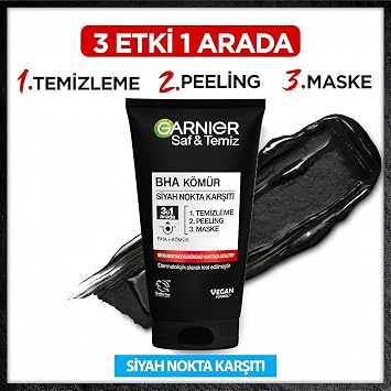 Garnier Skin Naturals Pure & Clean Blackhead Anti Coal 3 in 1 (1 x 150 ml)