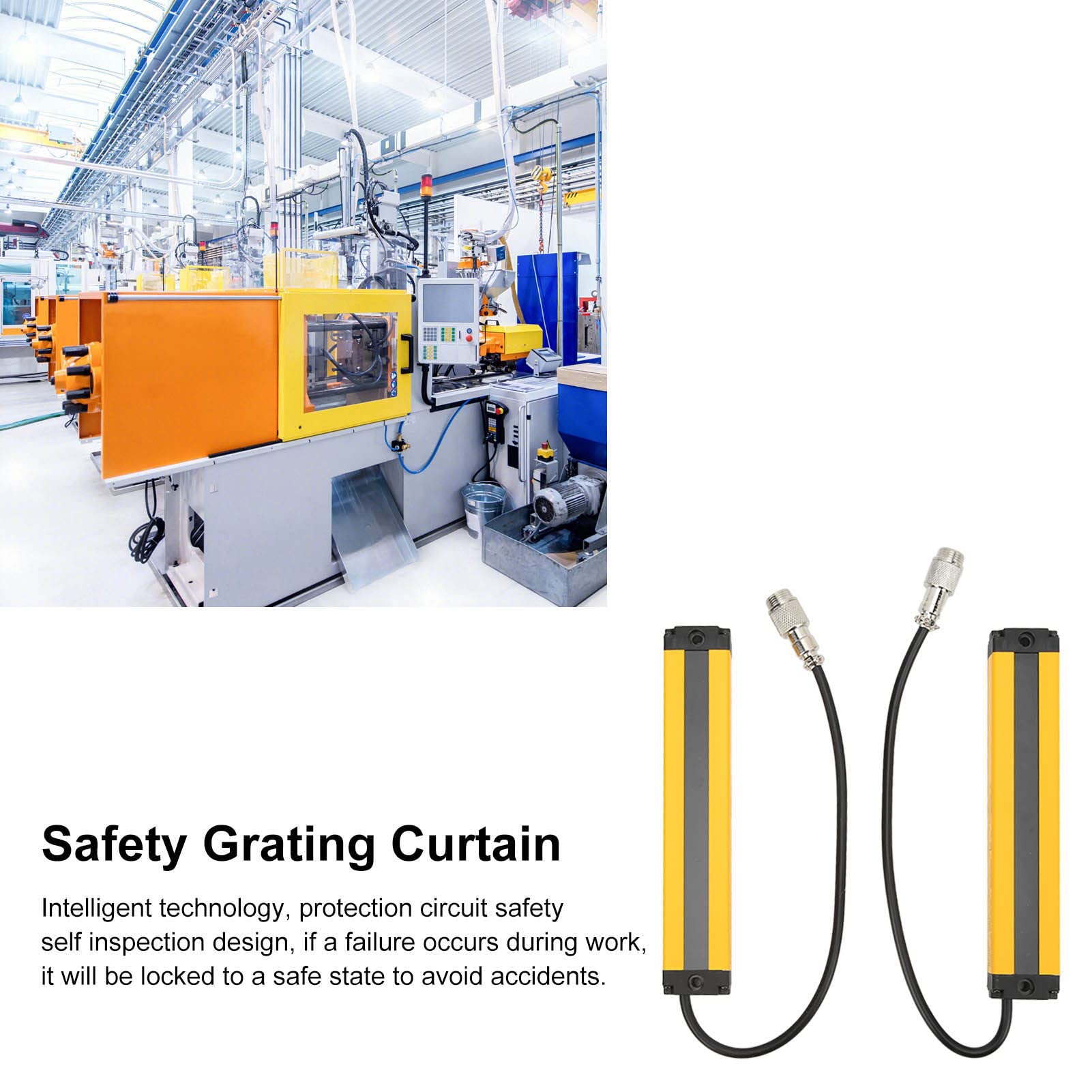 BEM0620 C 100NB Kurtyna świetlna Bezpieczeństwa Czujnik Ekranu światła Podczerwonego ABS Stop Aluminium 6 Wiązek Rozstaw 20 Mm IP65 10 do 30 V dla Linii Produkcyjnych do Tłoczenia i Cięcia
